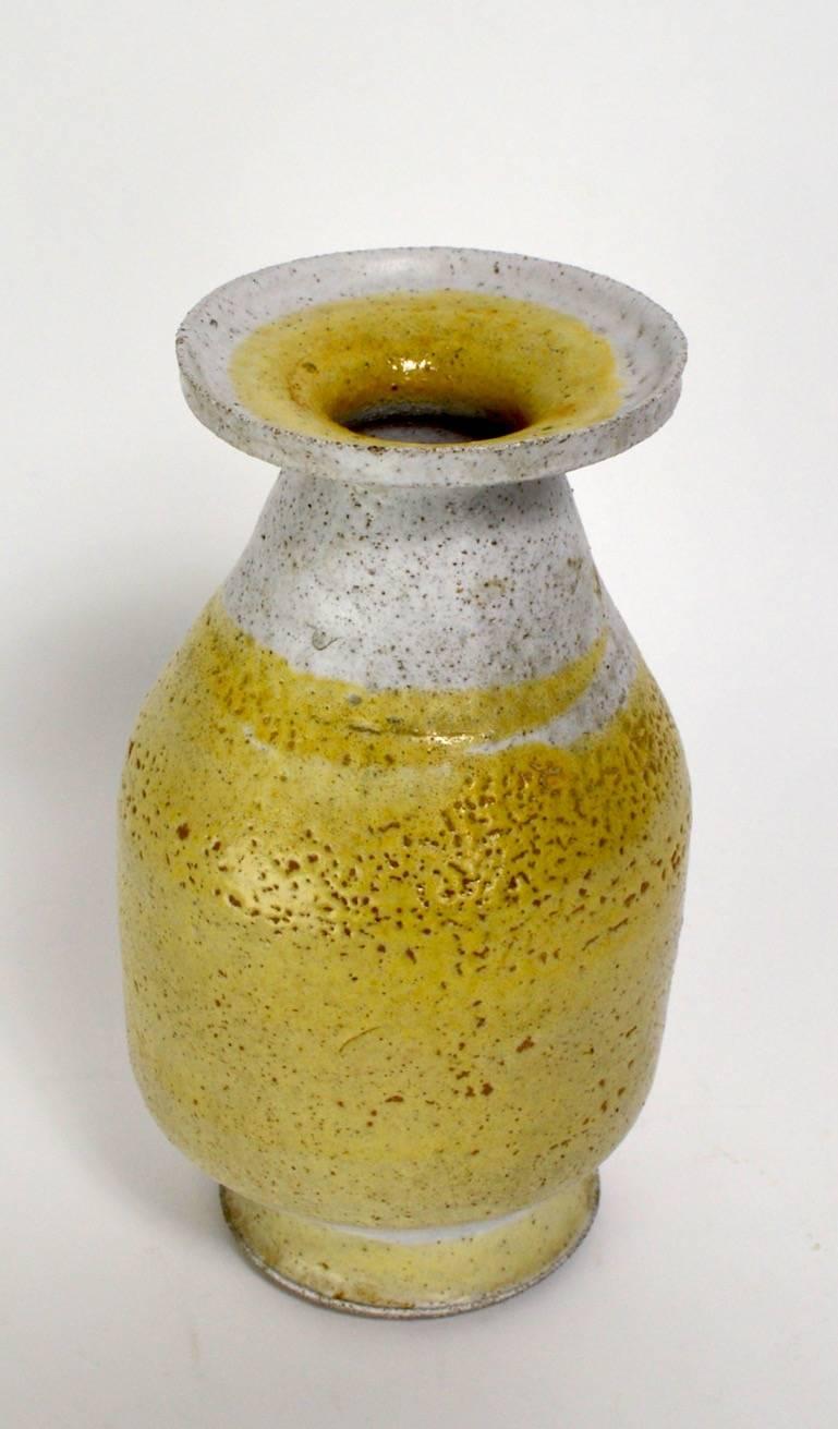 Modernist stoneware pottery vase, unsigned, well crafted and designed, from the period.