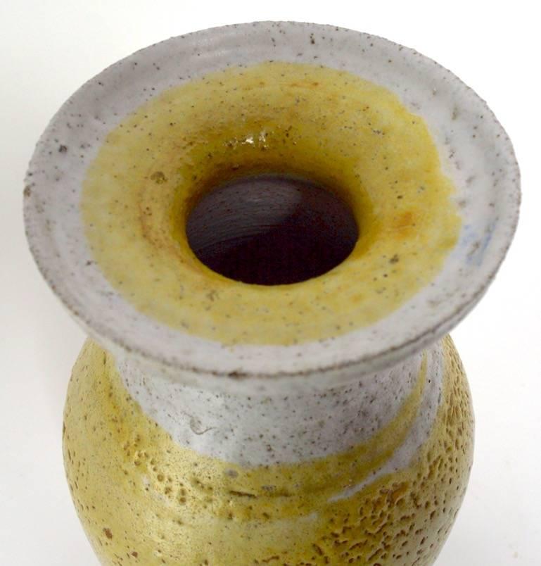 American Modernist Stoneware Pottery Vase in the Style of Raymor