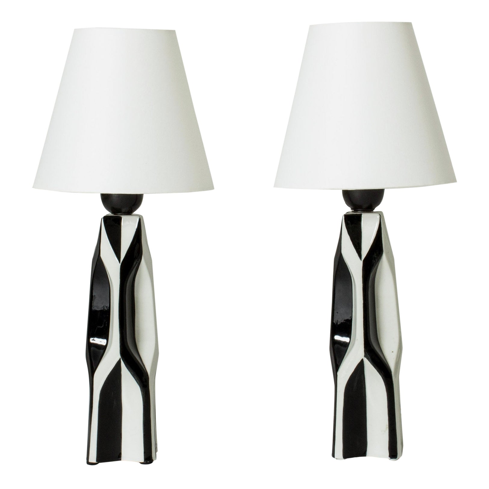 Modernist Stoneware Table Lamp by Carl-Harry Stålhane, Rörstrand, Sweden, 1950s