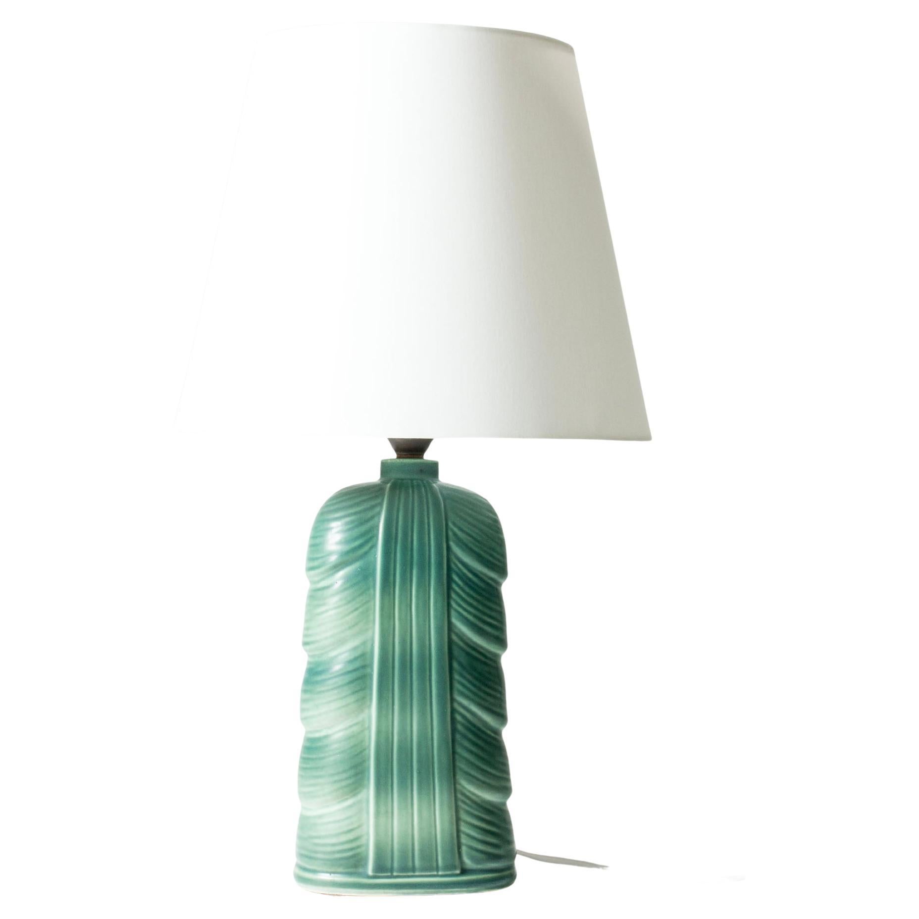 Lampe de table moderniste en grès de Gunnar Nylund, Rörstrand, Suède, années 1940
