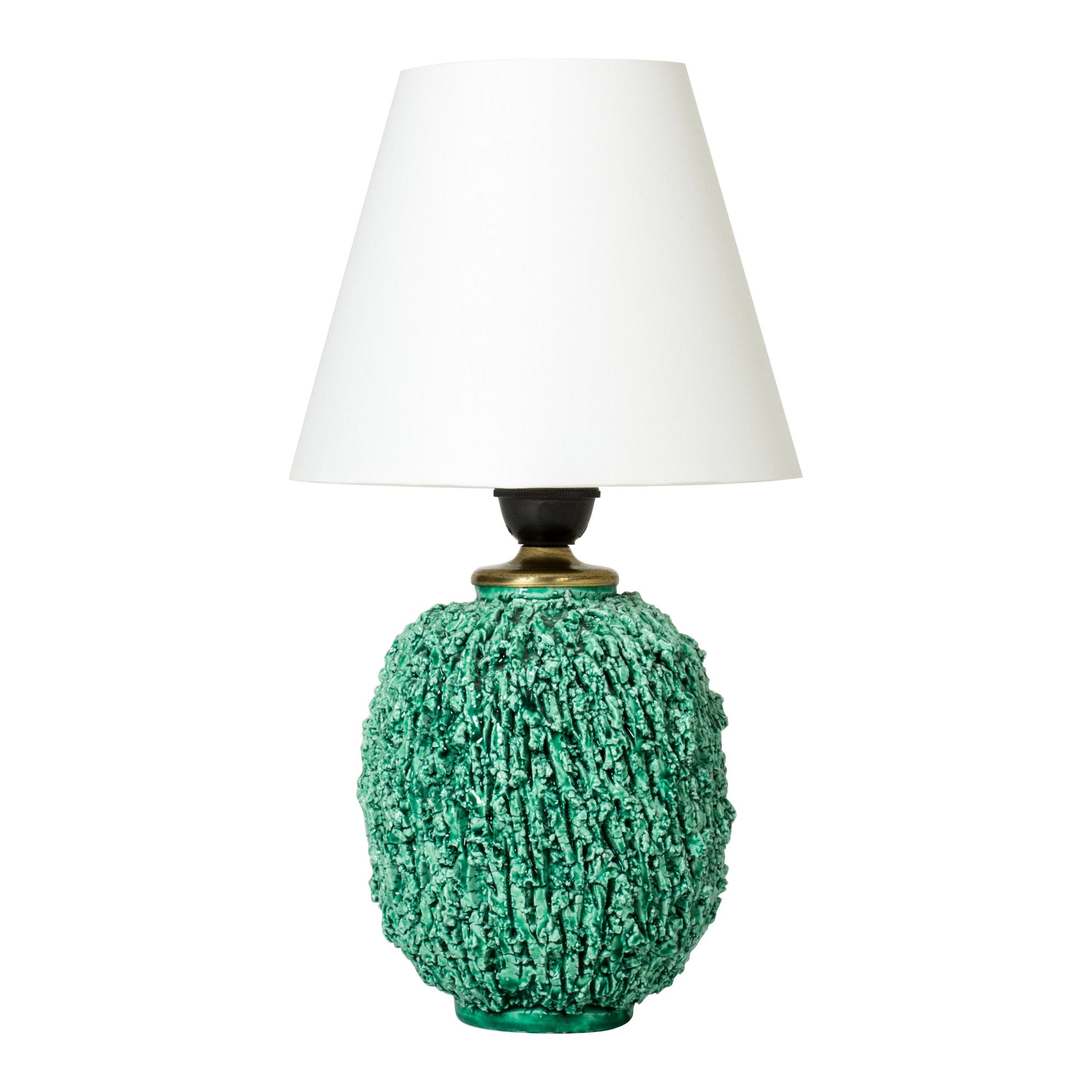 Lampada da tavolo modernista in gres di Gunnar Nylund, Svezia, anni '30