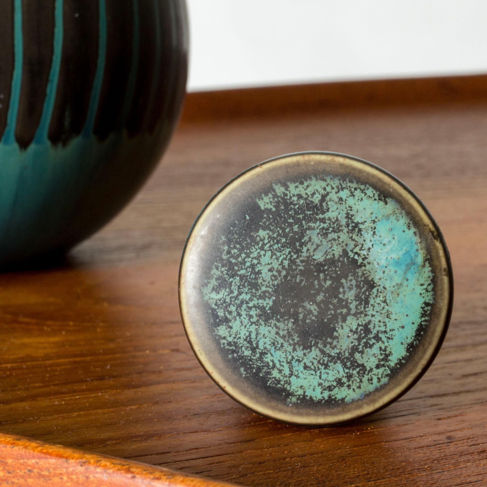 Modernist Stoneware Teapot by Stig Lindberg, Gustavsberg, Sweden, 1950s (Mitte des 20. Jahrhunderts) im Angebot