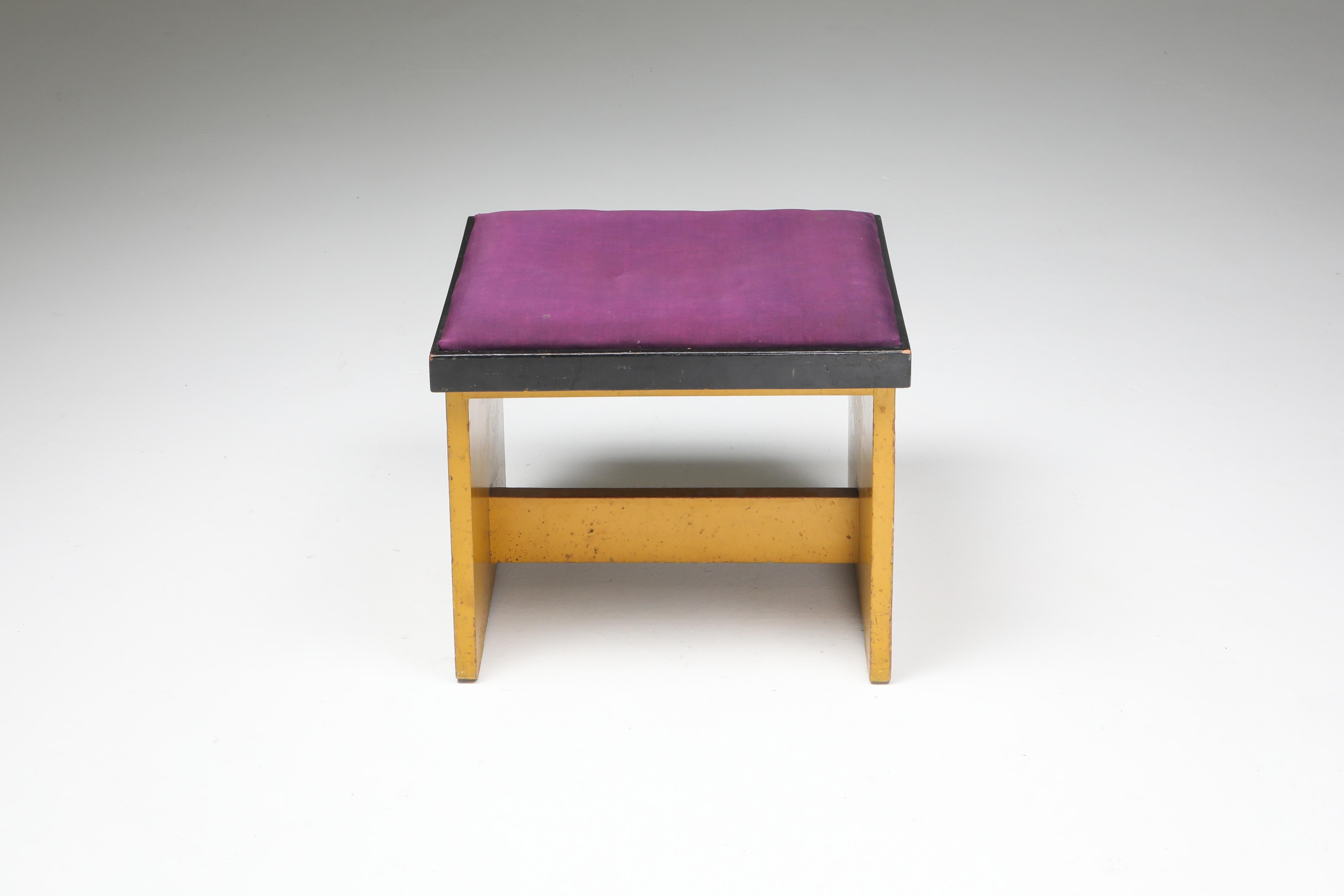 Dutch Modernist Stool by H. Wouda, 1924 For Sale