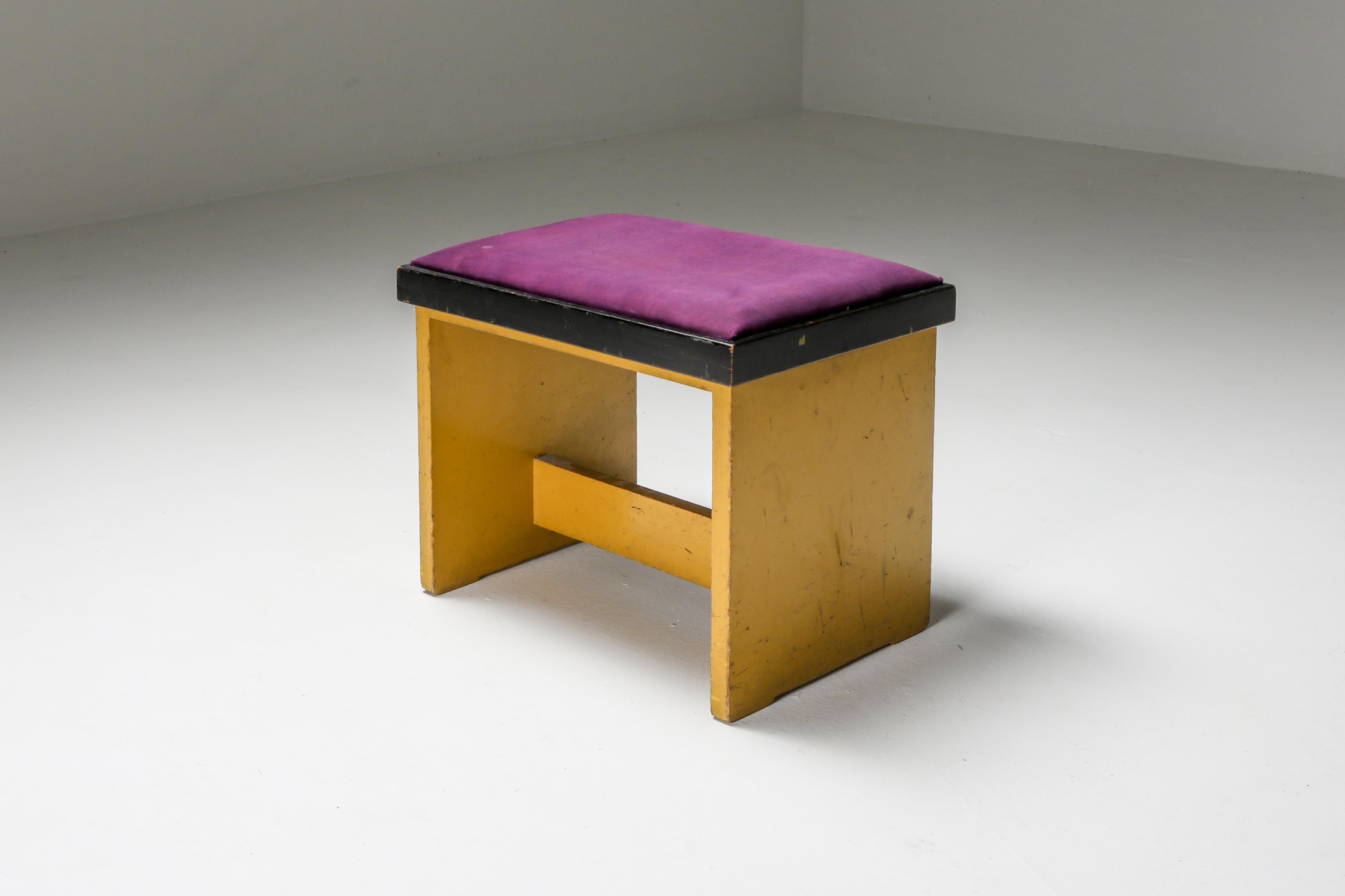 Early 20th Century Modernist Stool by H. Wouda, 1924 For Sale