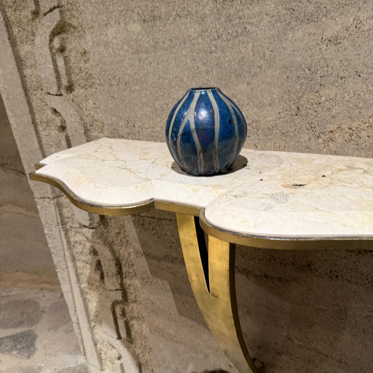 Studio Modernista Pottery Vaso blu firmato Studio A in vendita 1