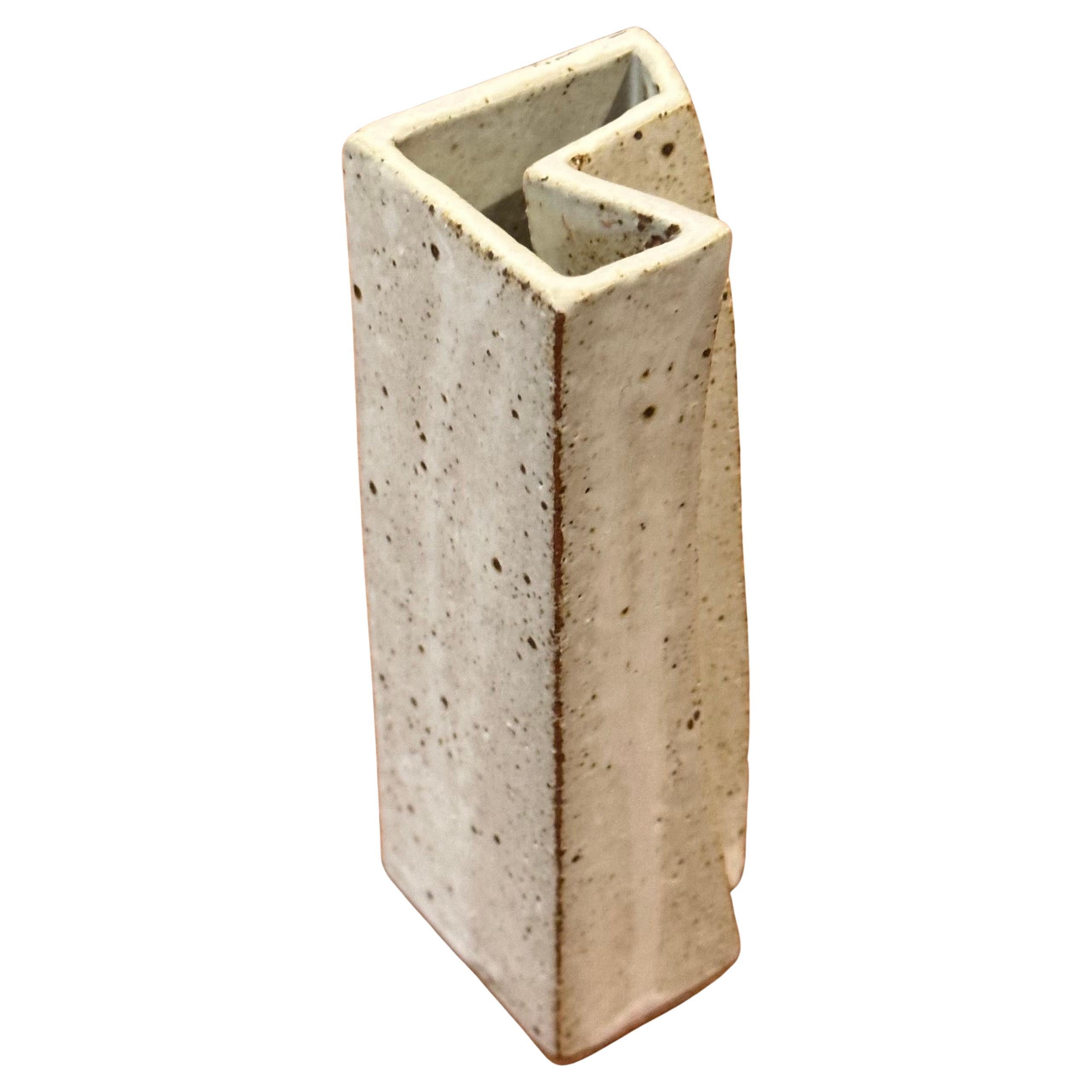Mid-Century Modern Modernist Studio Pottery Stoneware Vase - Signed For Sale