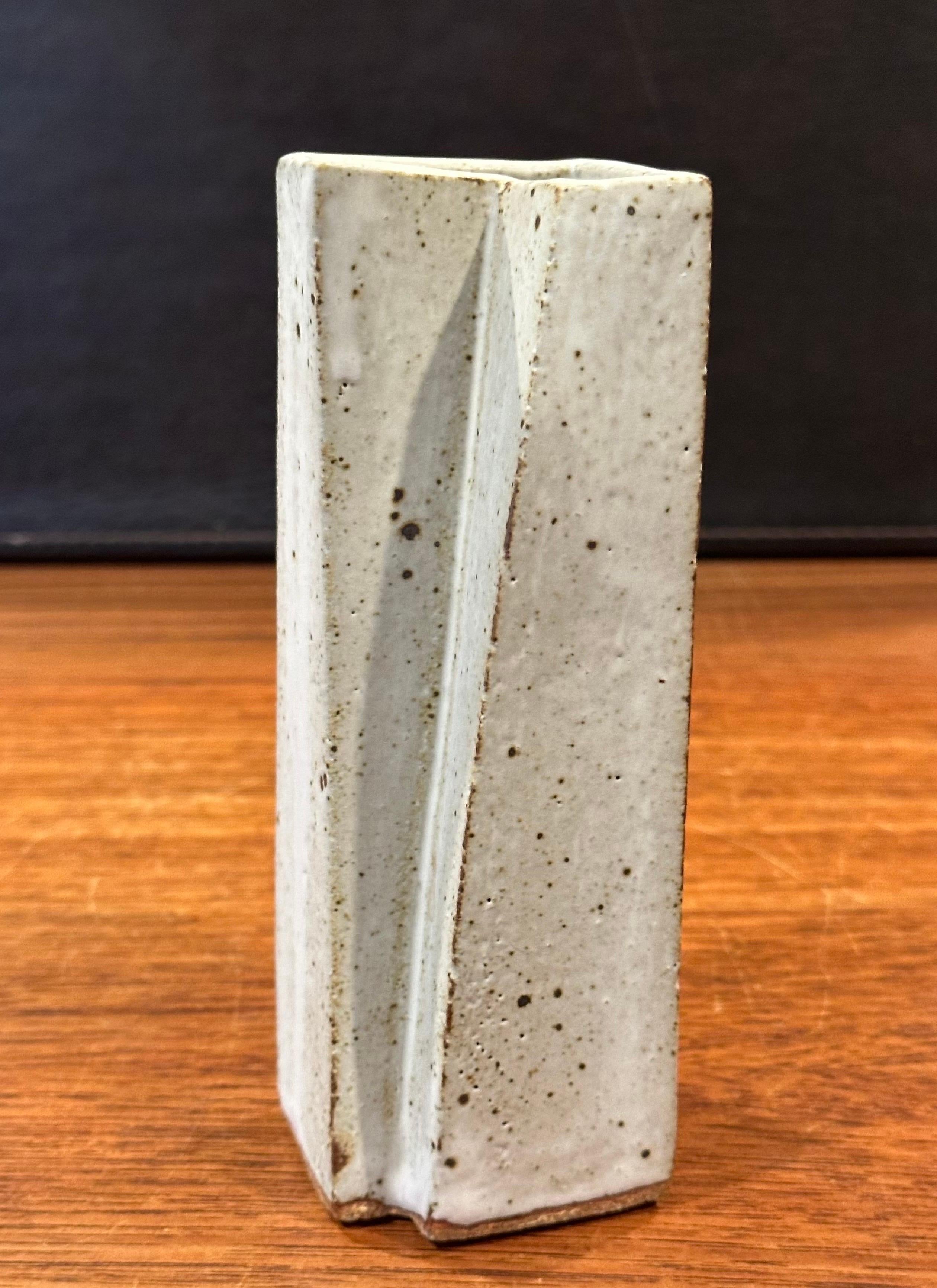 20th Century Modernist Studio Pottery Stoneware Vase - Signed For Sale