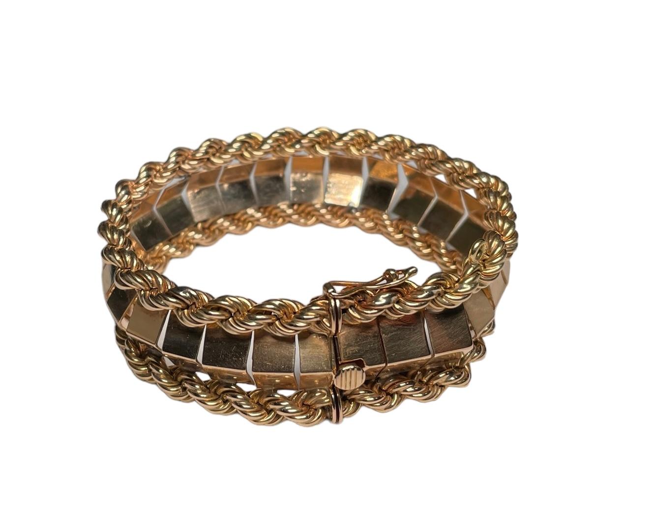 Moderniste Bracelet à maillons en or 18K de style moderniste en vente