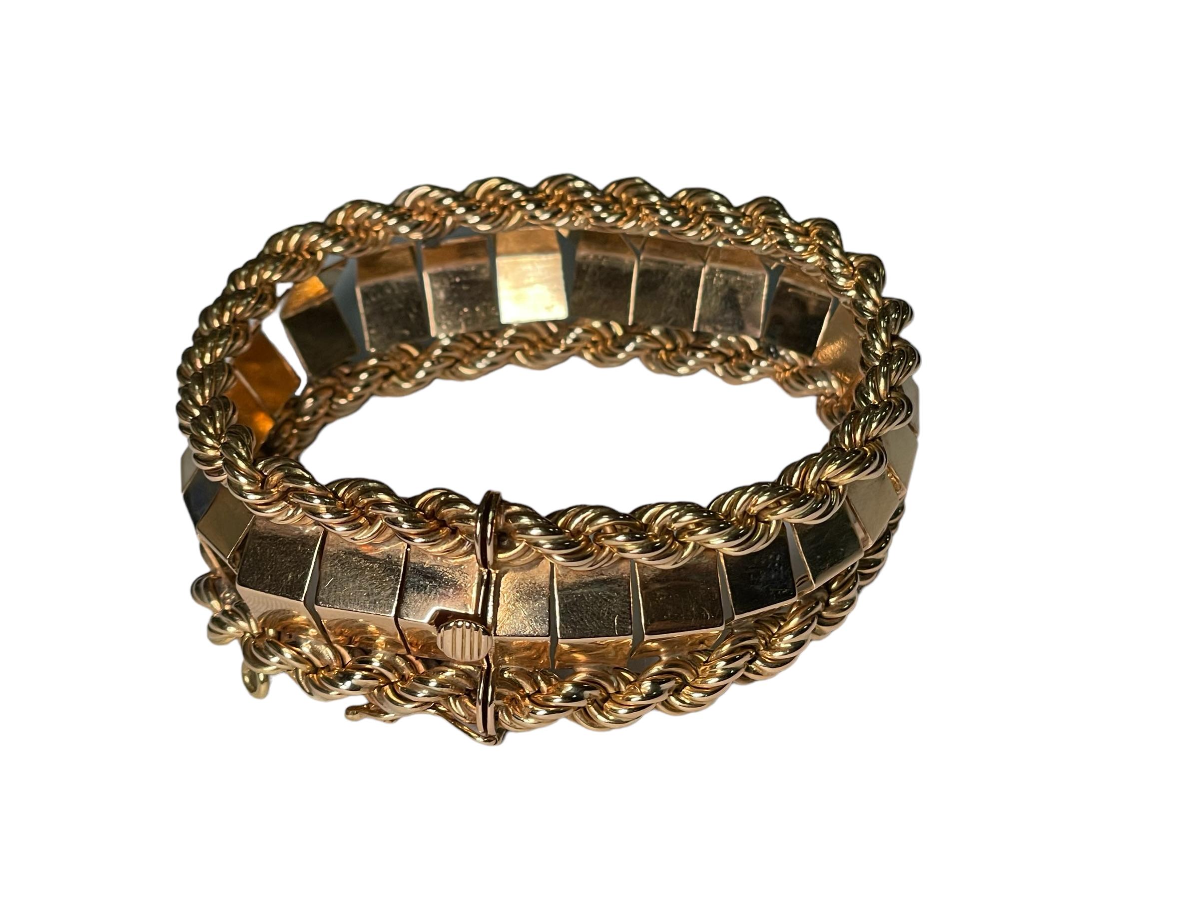 Bracelet à maillons en or 18K de style moderniste Unisexe en vente