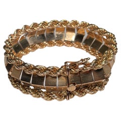 Vintage Modernist Style 18K Gold Link Bracelet