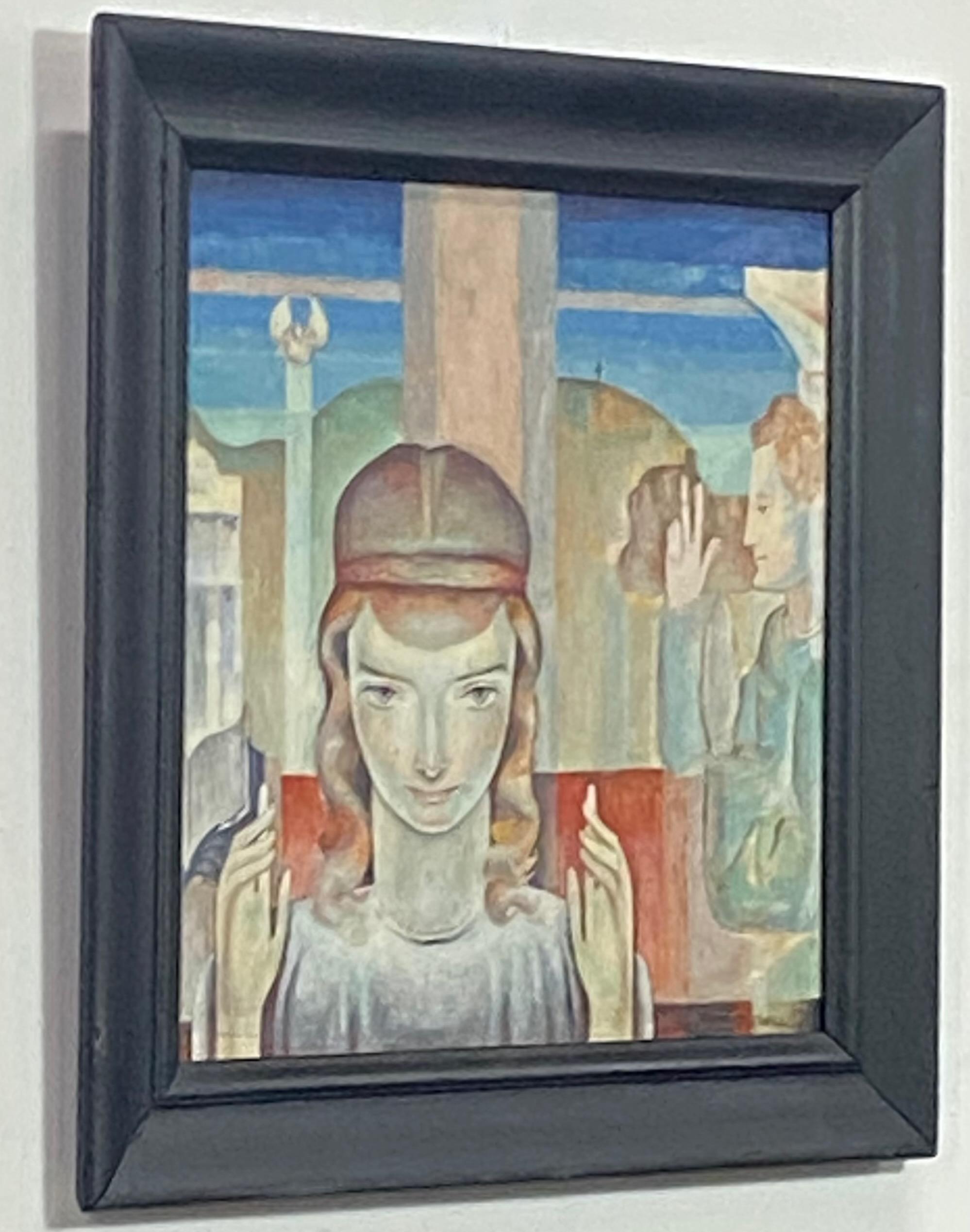 Mid-Century Modern Modernist Style Painting by American Artist Raymond O'Neill, 1930's-1940's For Sale