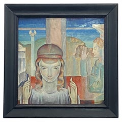 Modernist Style Painting by American Artist Raymond O'Neill, 1930's-1940's