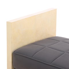 Modernist Style Parchment-Upholstered Bench.