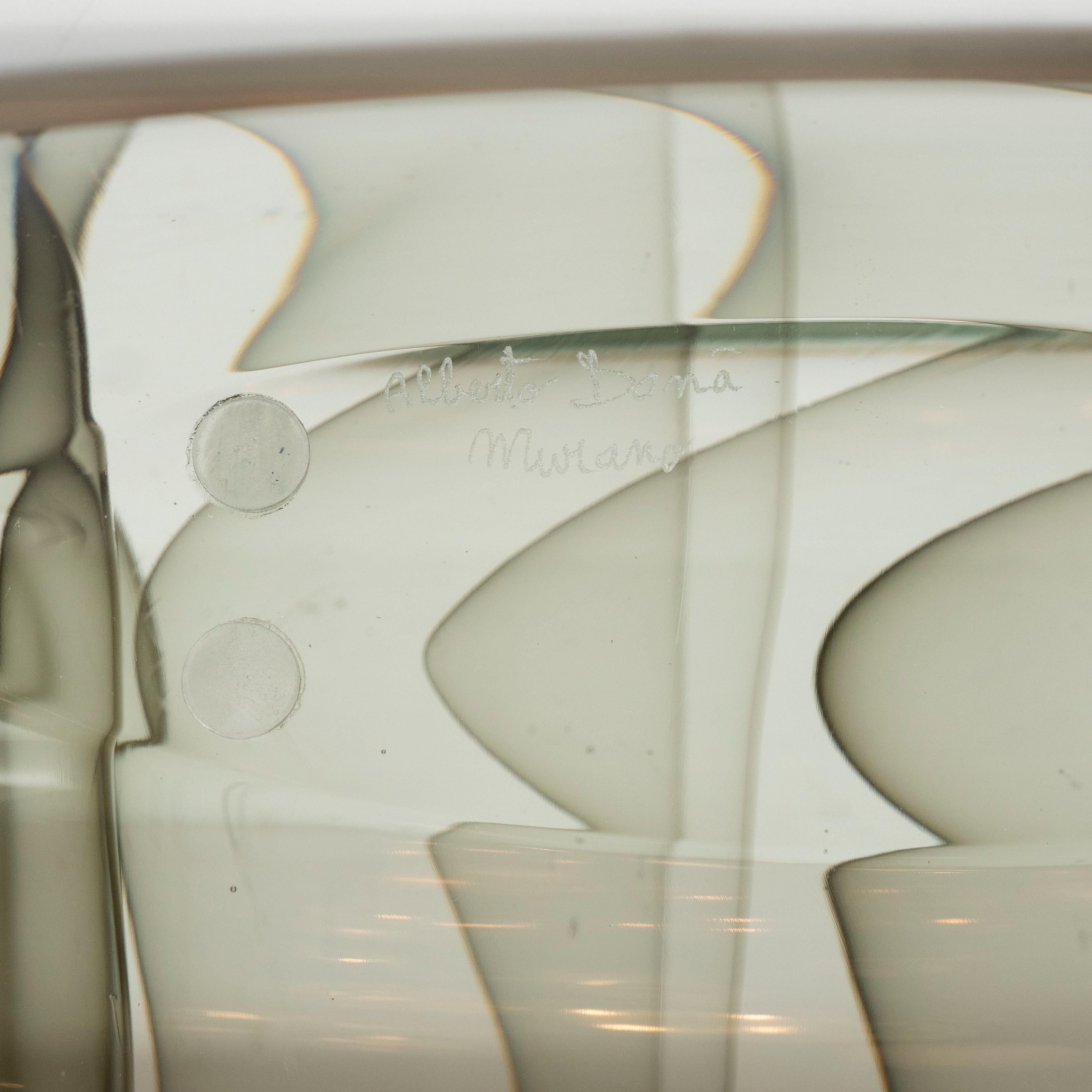 Modernist Stylized Fish Sculpture in Handblown Smoked & Translucent Murano Glass 6