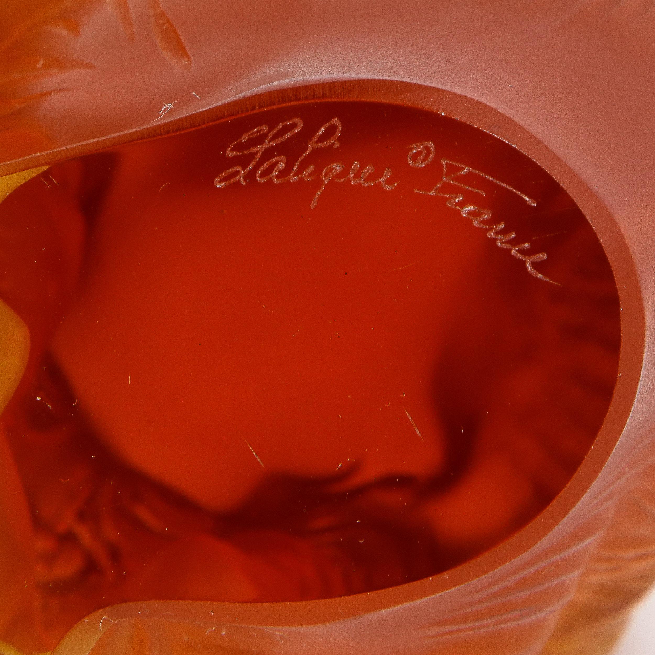 Modernist Stylized Monkey Sculpture in Carnelian Glass Signed by Lalique 8