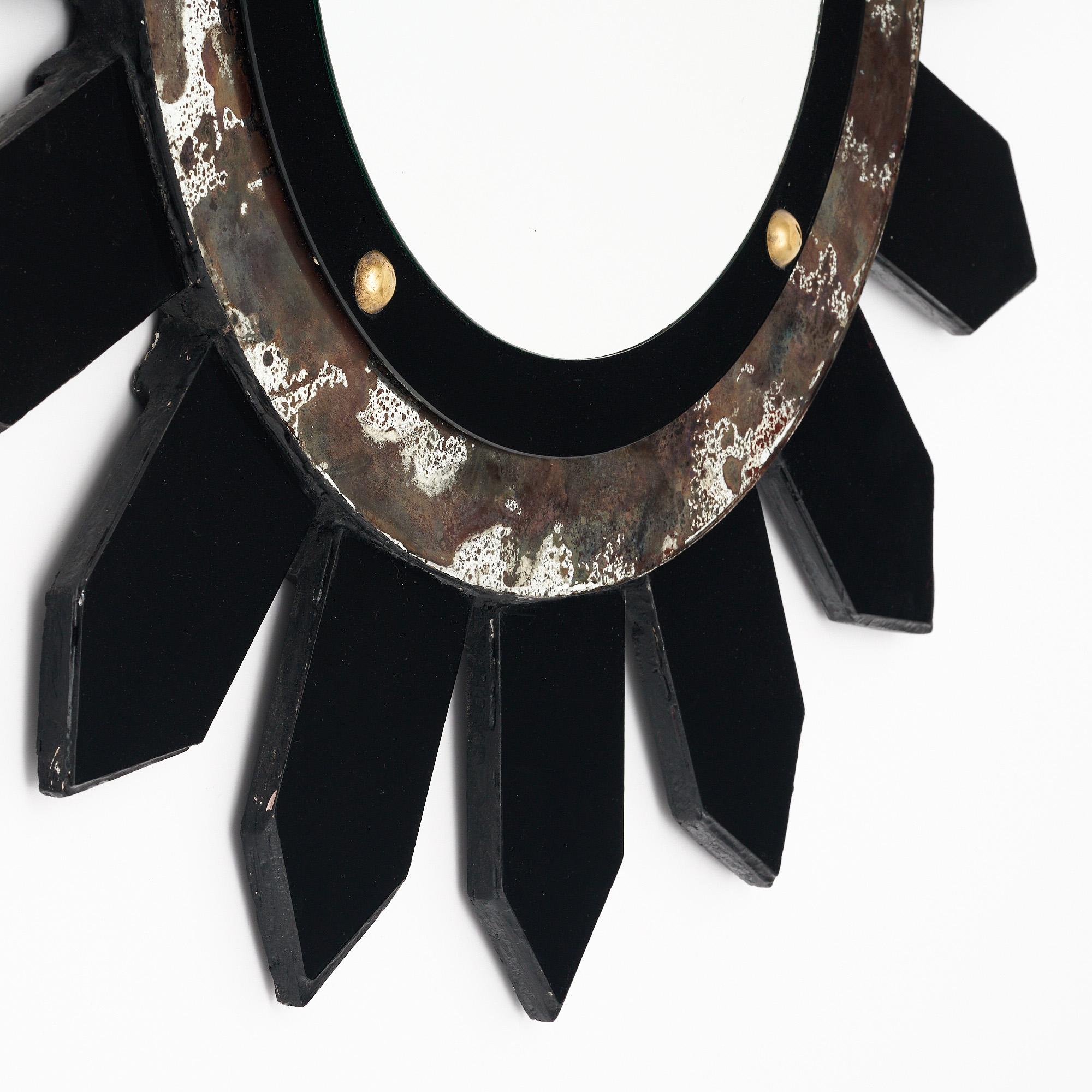 Late 20th Century Modernist Sunburst Mirror For Sale