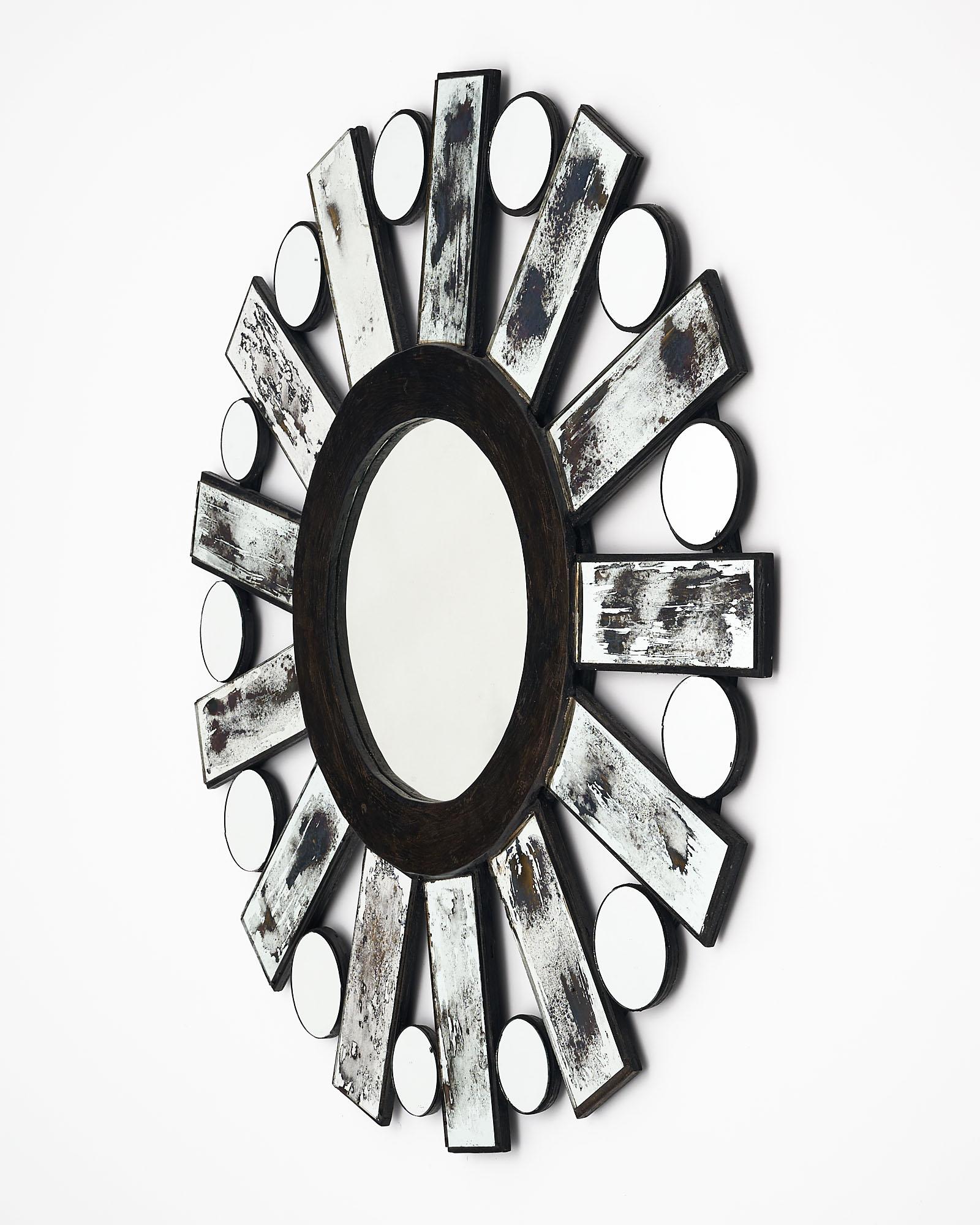 Modernist Sunburst Mirror For Sale 2