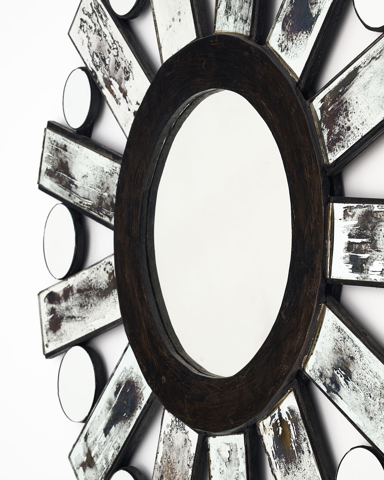 Modernist Sunburst Mirror For Sale 3