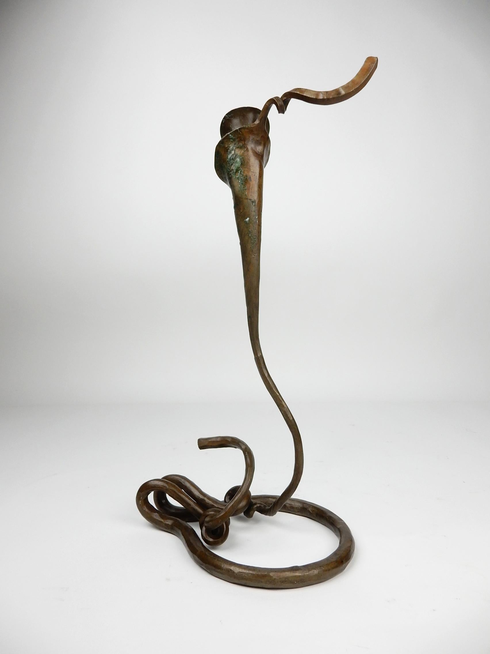 20th Century Modernist Surreal Era Bronze Sculpture Candleholder For Sale