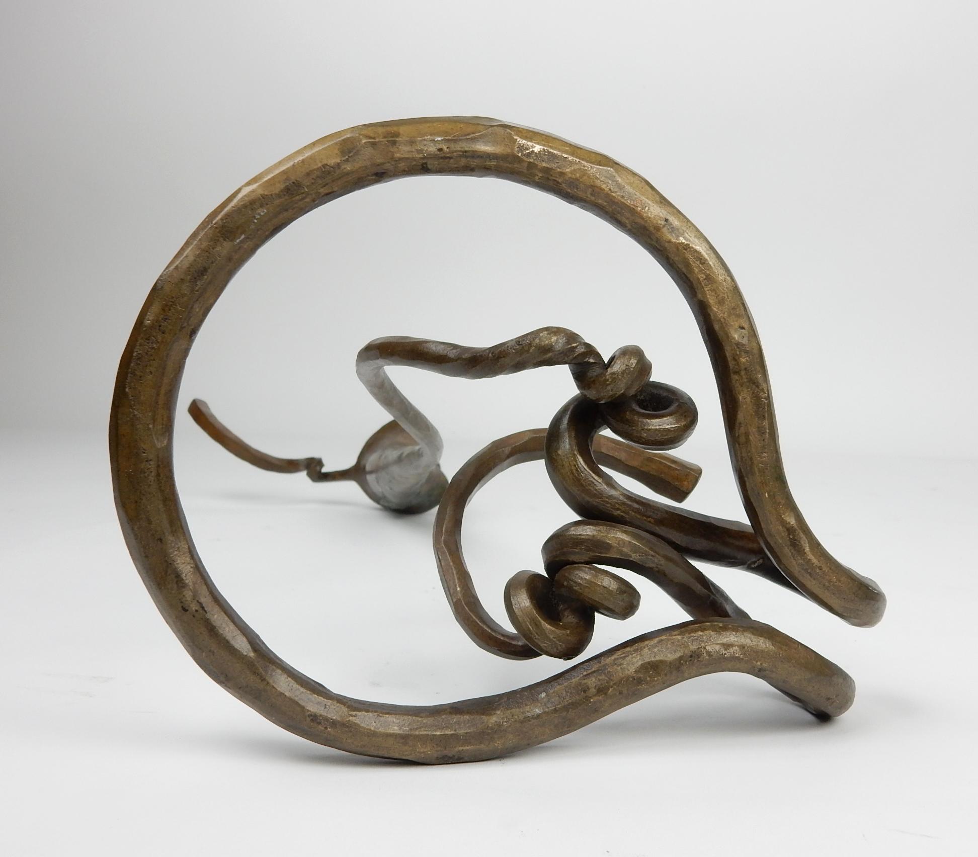 Modernist Surreal Era Bronze Sculpture Candleholder For Sale 1