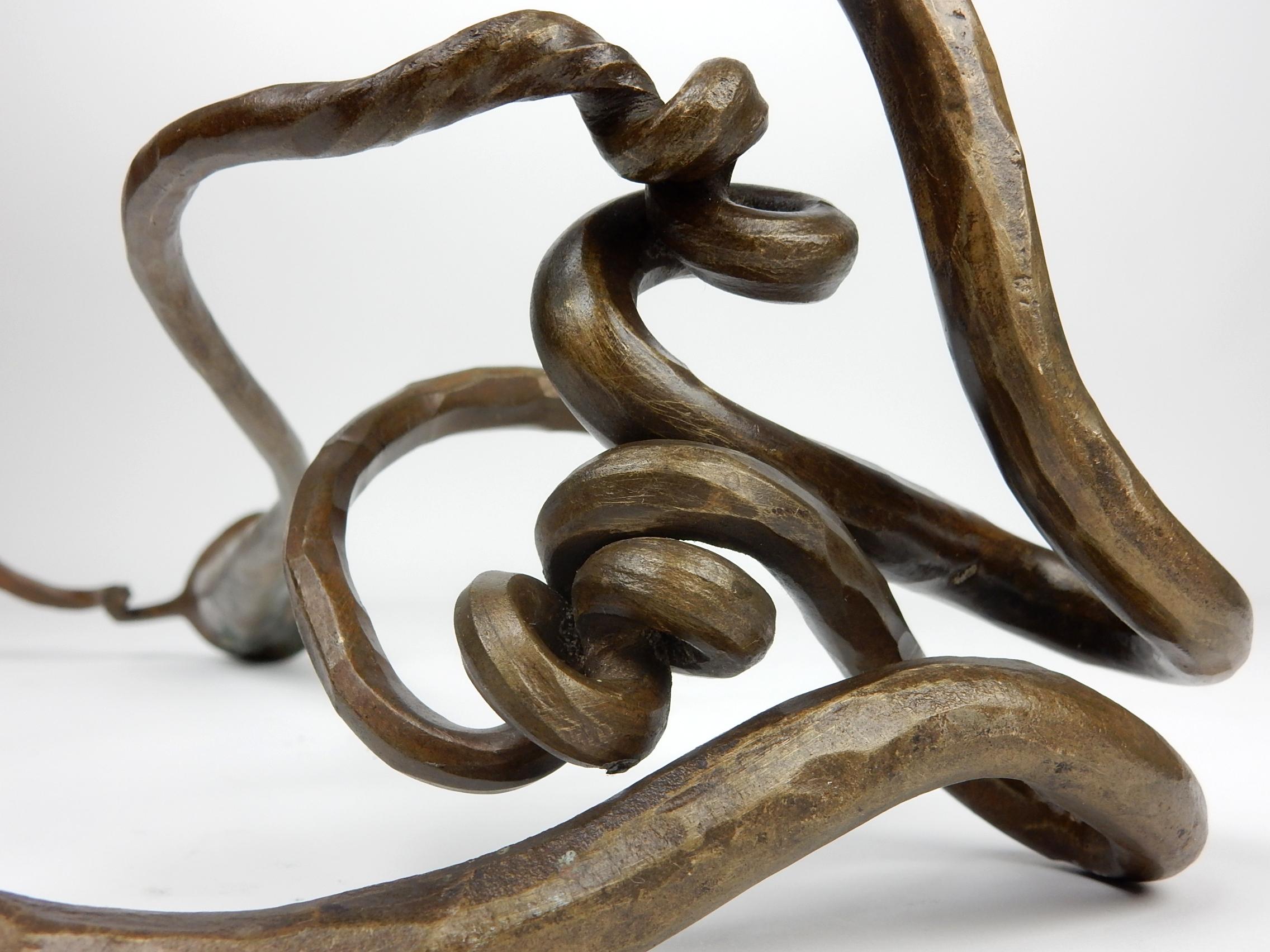 Modernist Surreal Era Bronze Sculpture Candleholder For Sale 3