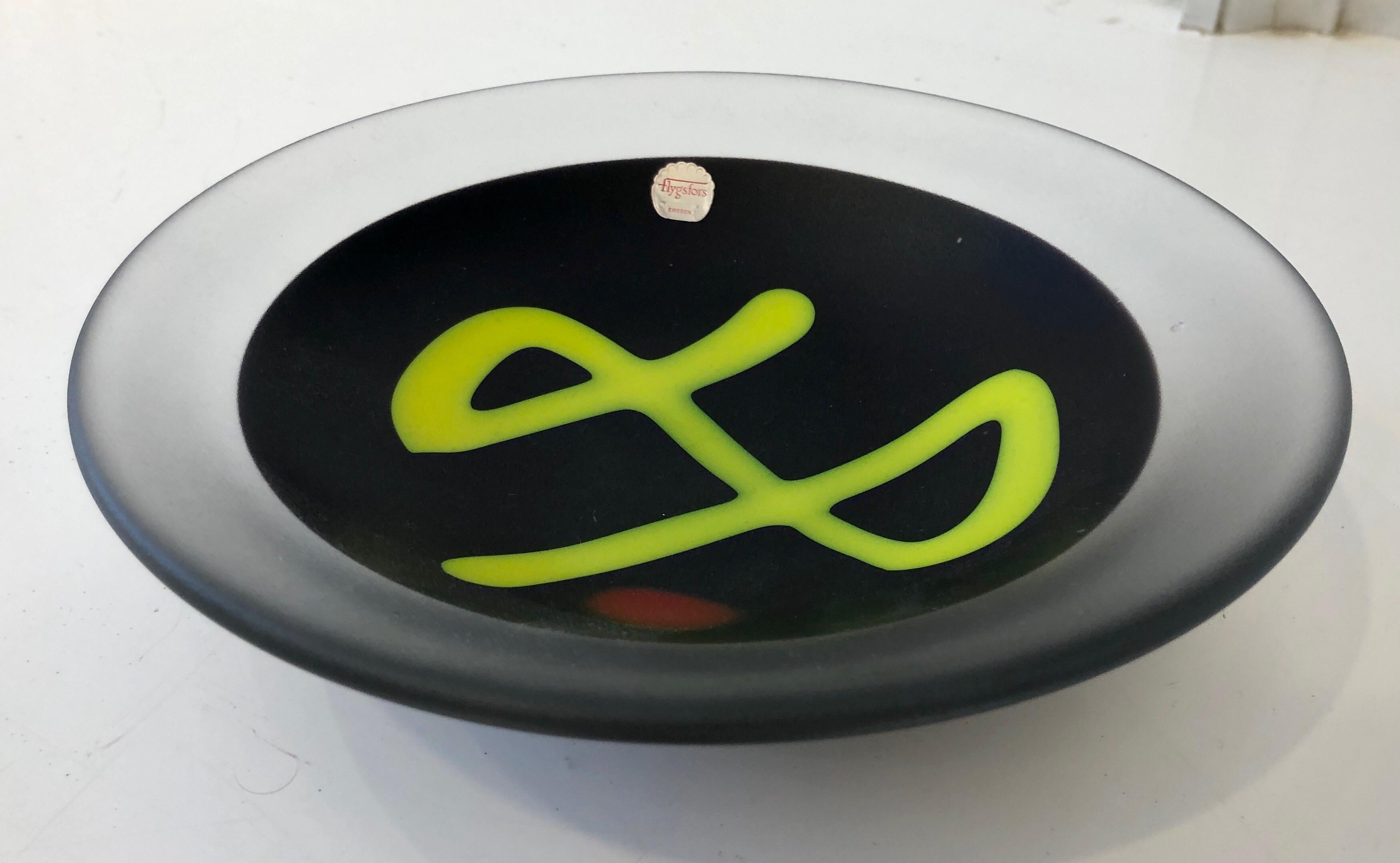 Mid-20th Century Modernist Swedish Glass Charger For Sale