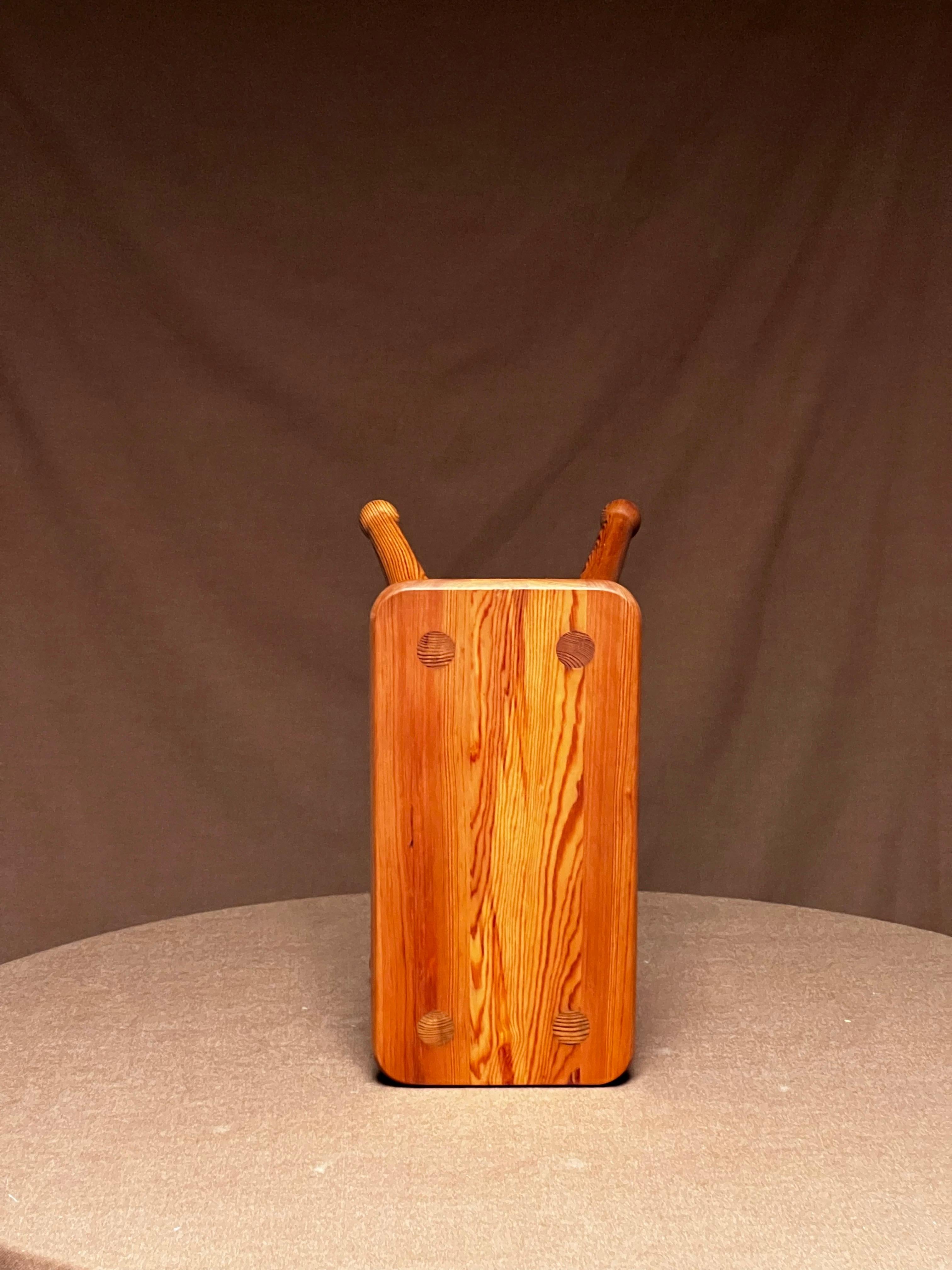 Mid-20th Century Modernist Swedish massive pine stool in the taste of Carl Malmsten 1940s/50's For Sale