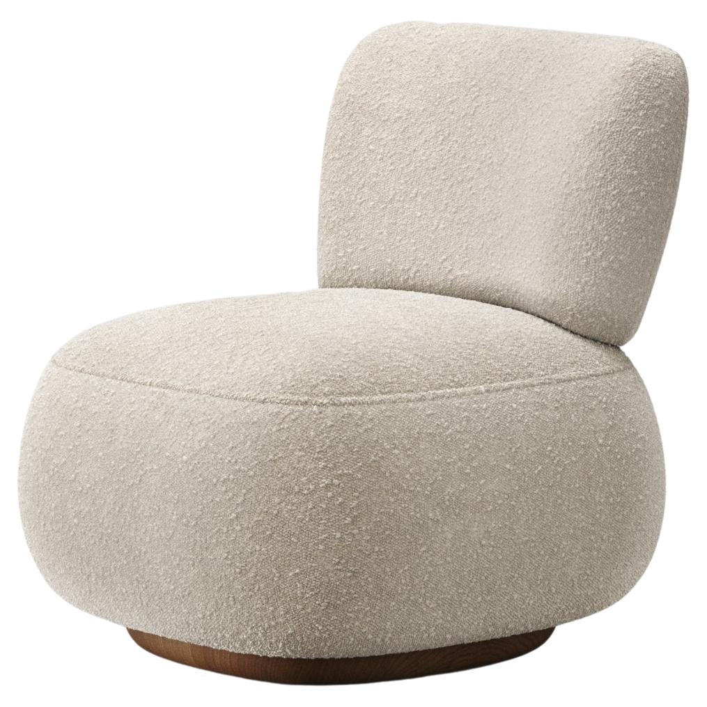 Modernist swivel armchair "Ju" in fabric