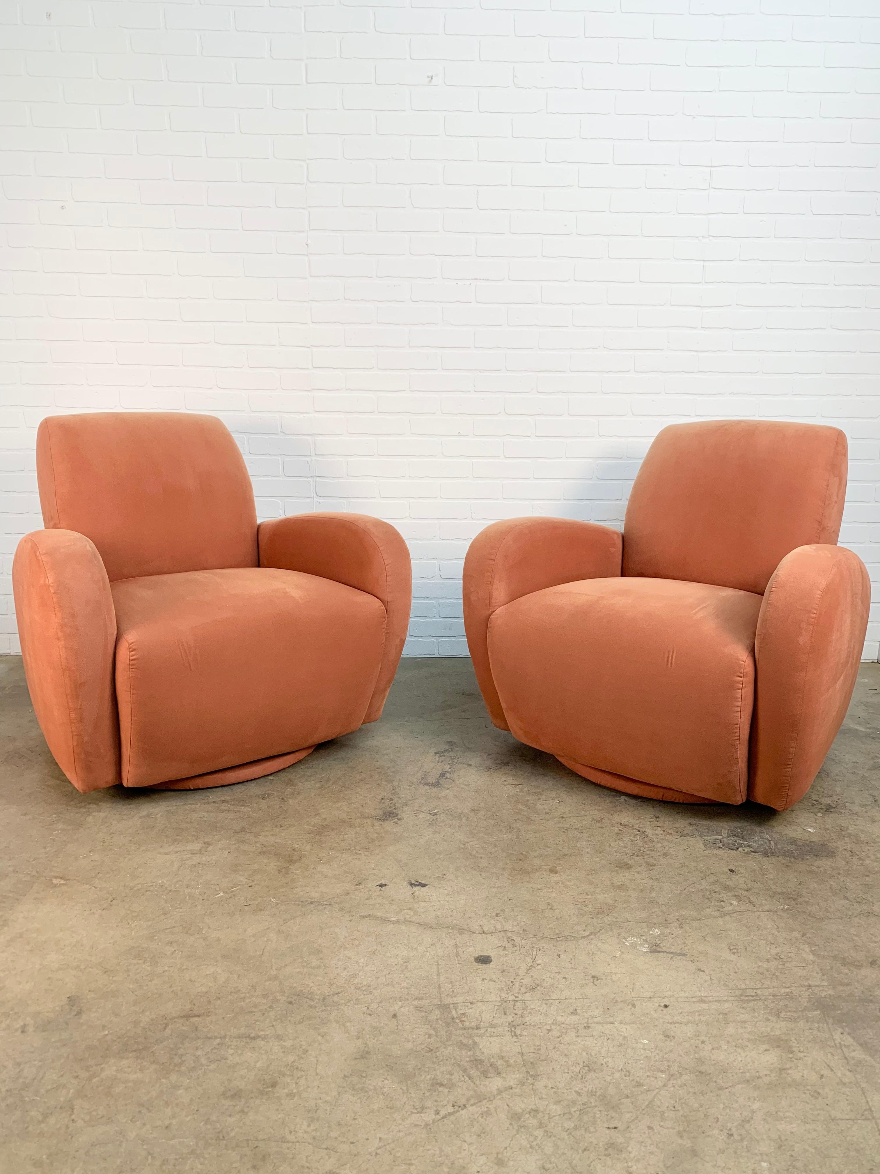 20th Century Modernist Swivel Club Chairs