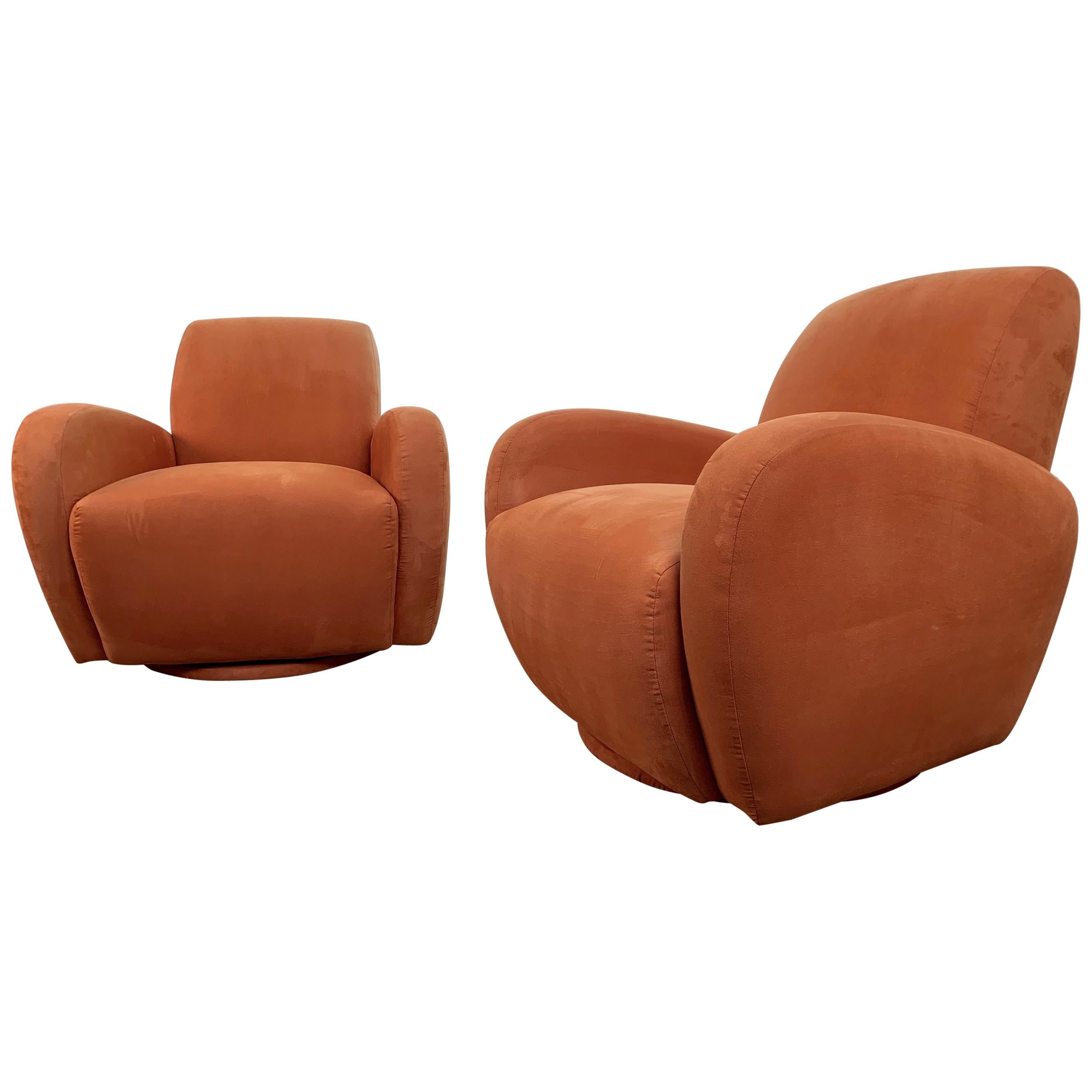 Modernist Swivel Club Chairs