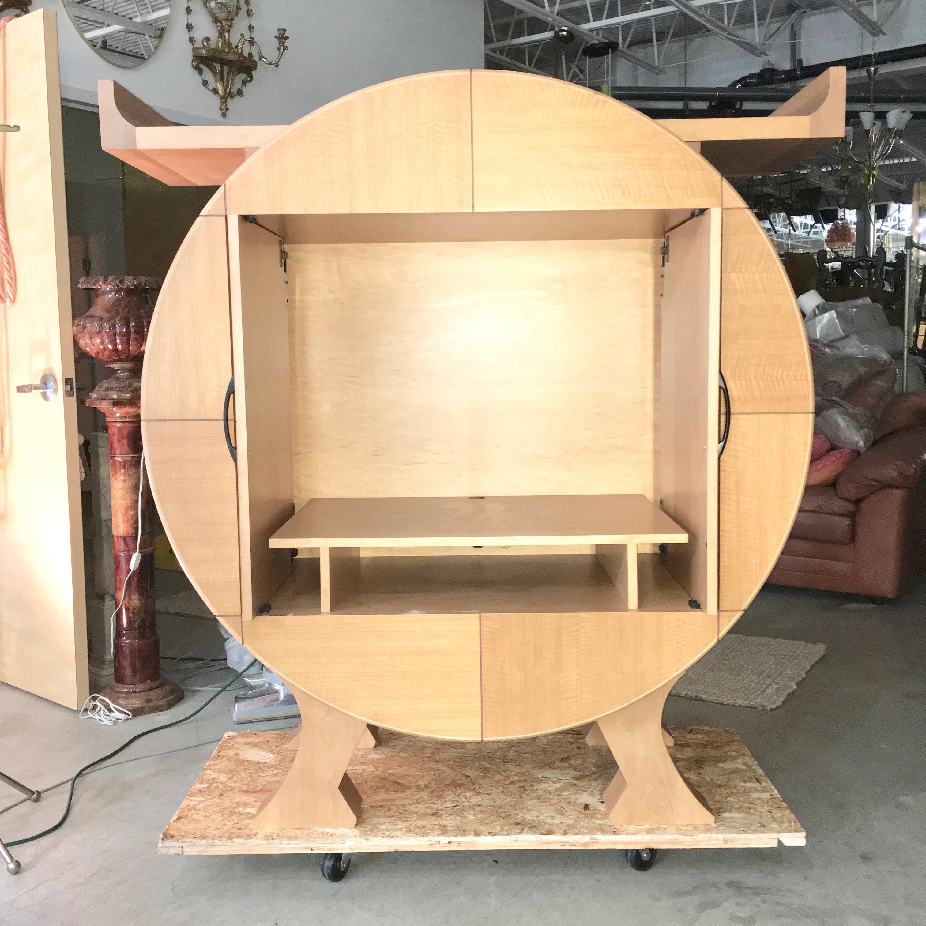Post-Modern Modernist Sycamore Bar Cabinet by Michael Ryan Architects