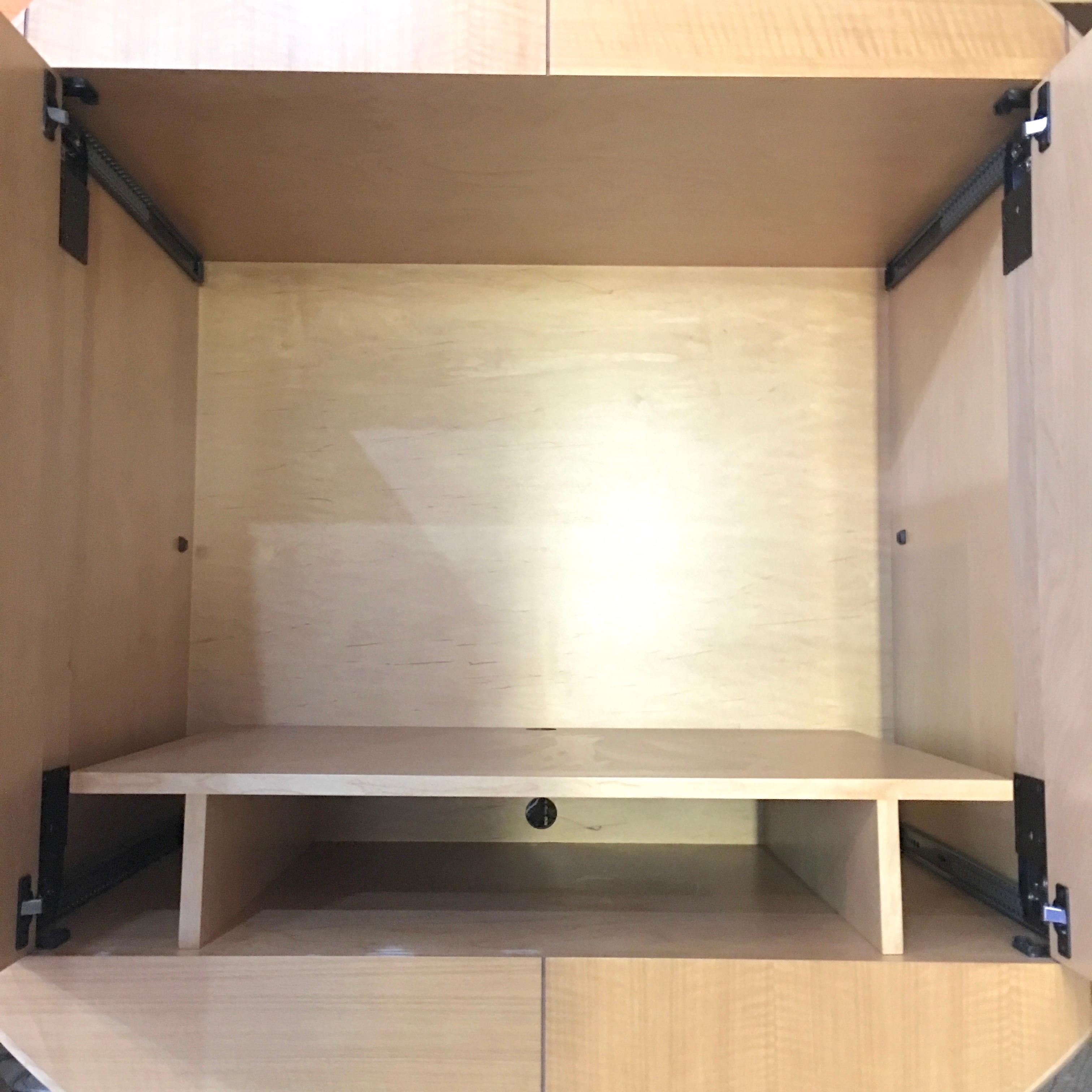 Modernist Sycamore Bar Cabinet by Michael Ryan Architects In Good Condition In Hanover, MA