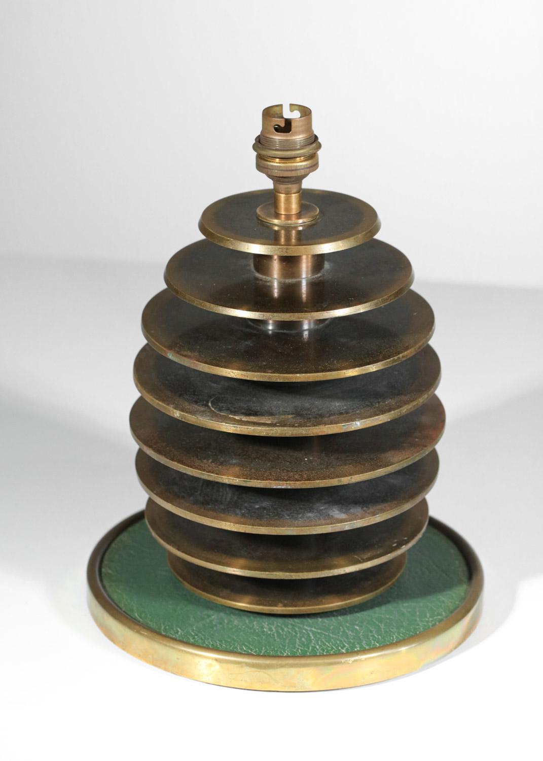 Modernist table lamp base from the 40s and 50s in solid brass discs in the Desny For Sale 6