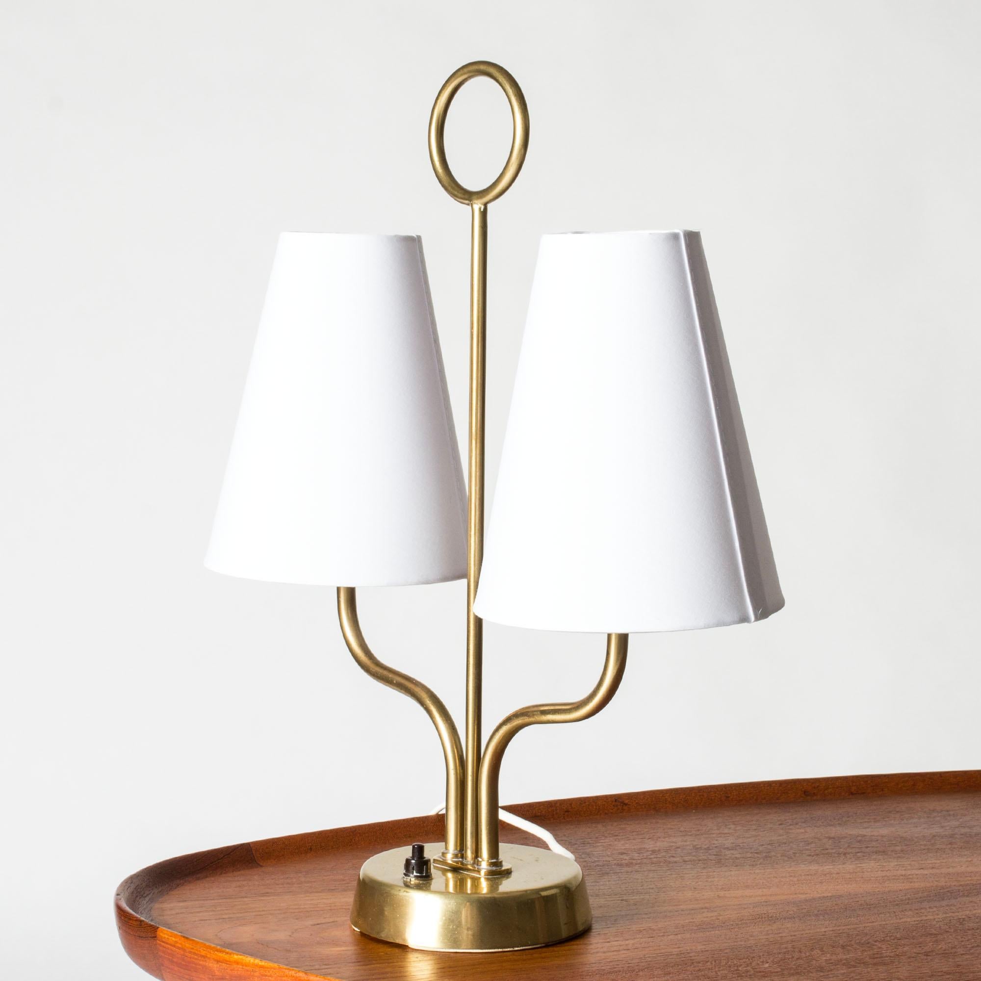 Scandinavian Modern Modernist Table Lamp by Hans Bergström, Ateljé Lyktan, Sweden, 1940s For Sale