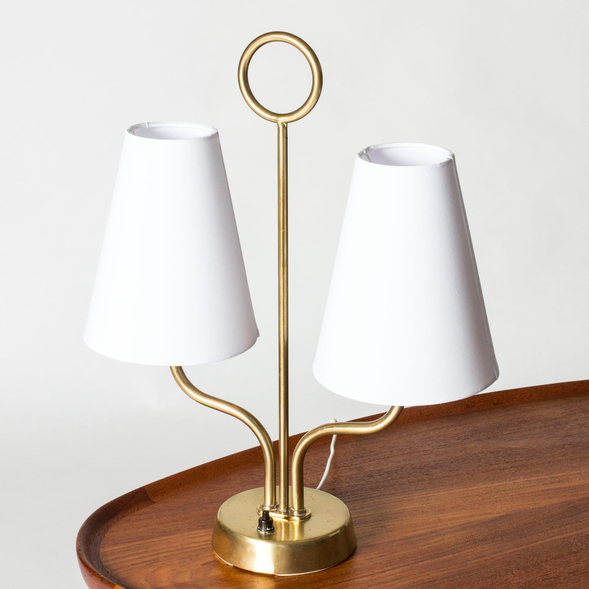 Swedish Modernist Table Lamp by Hans Bergström, Ateljé Lyktan, Sweden, 1940s For Sale