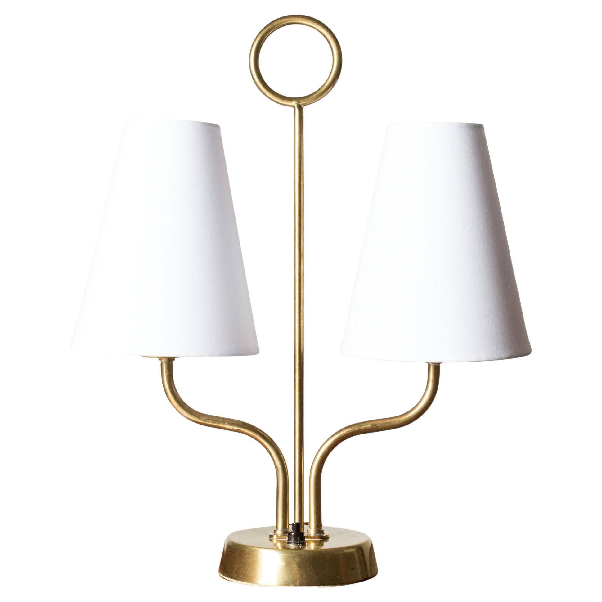 Modernist Table Lamp by Hans Bergström, Ateljé Lyktan, Sweden, 1940s For Sale