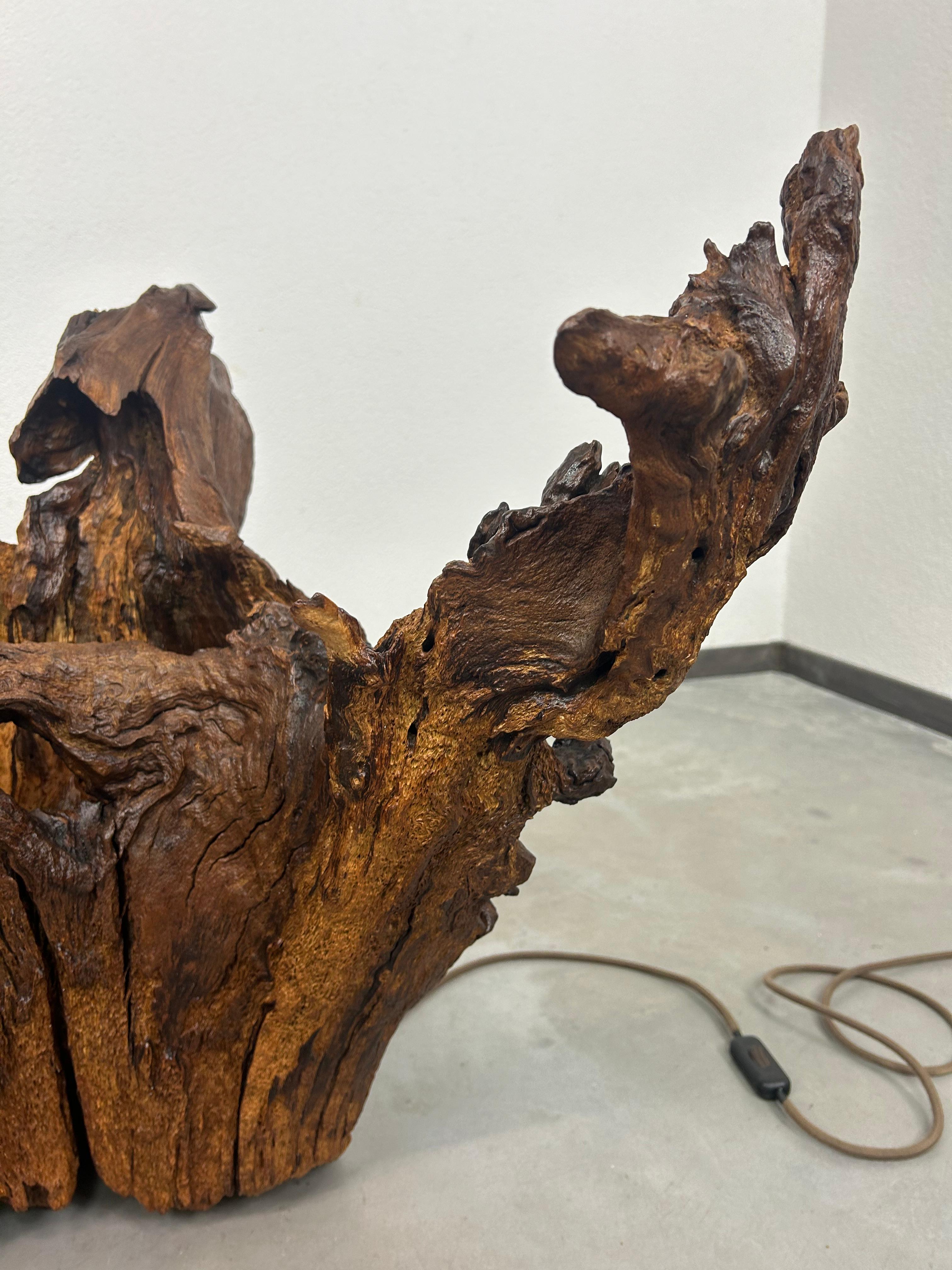 Wood Modernist table lamp Forest II For Sale