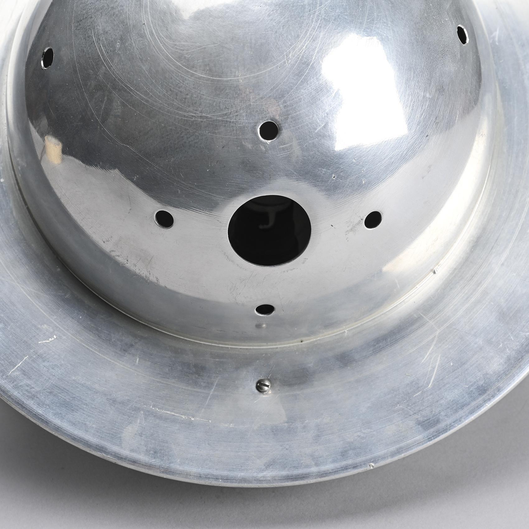 French Modernist table lamp in aluminum, France, circa 1930 For Sale