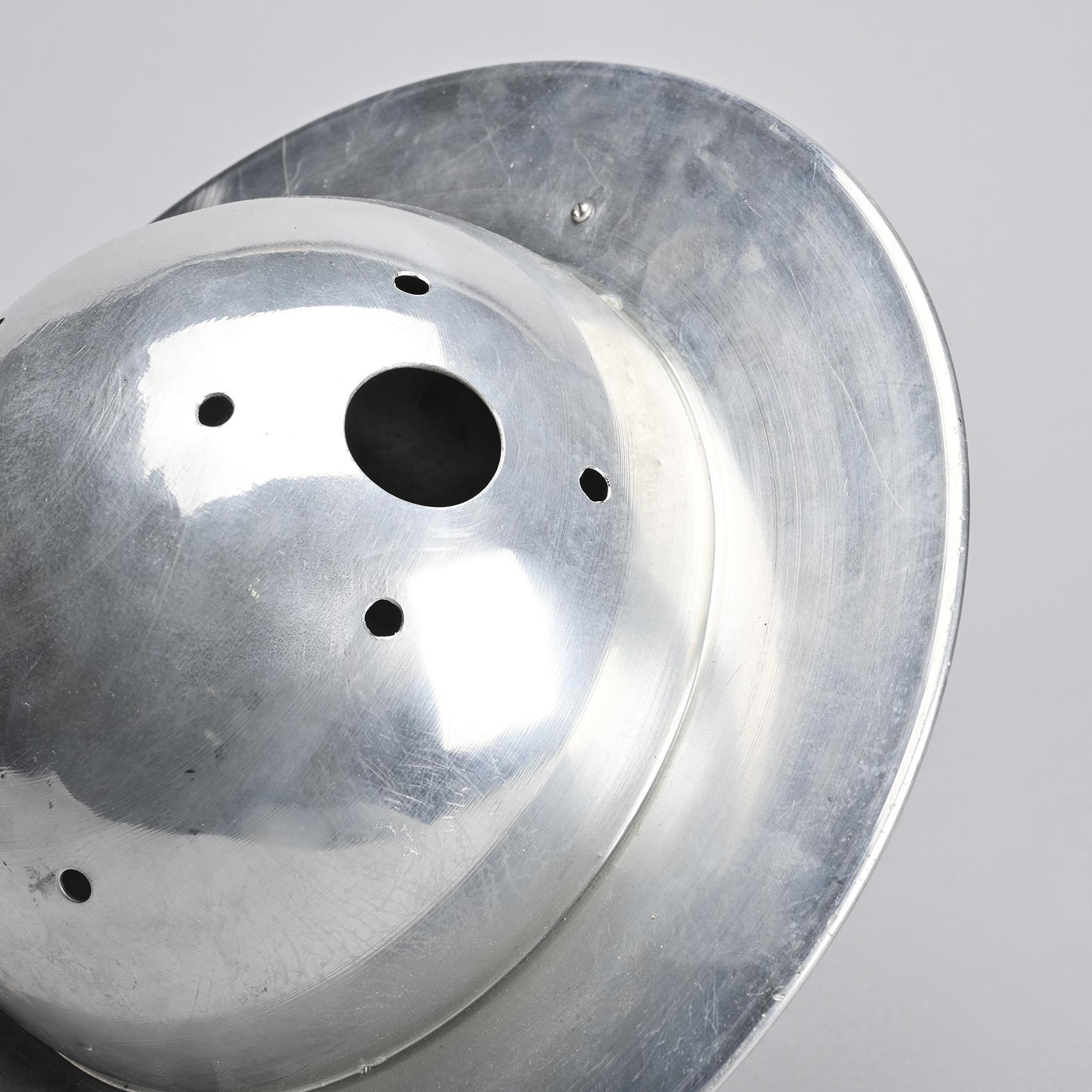 Modernist table lamp in aluminum, France, circa 1930 In Good Condition For Sale In VILLEURBANNE, FR