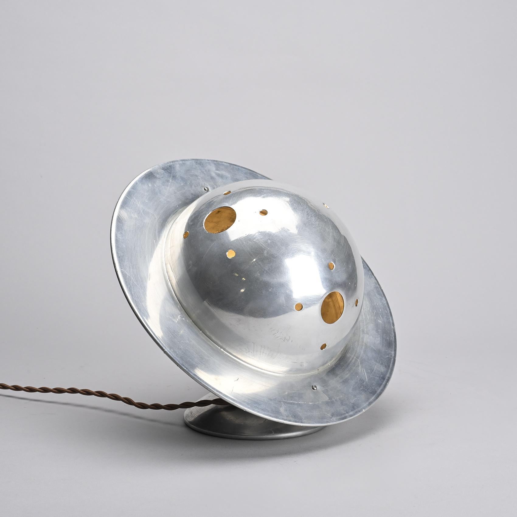 20th Century Modernist table lamp in aluminum, France, circa 1930 For Sale