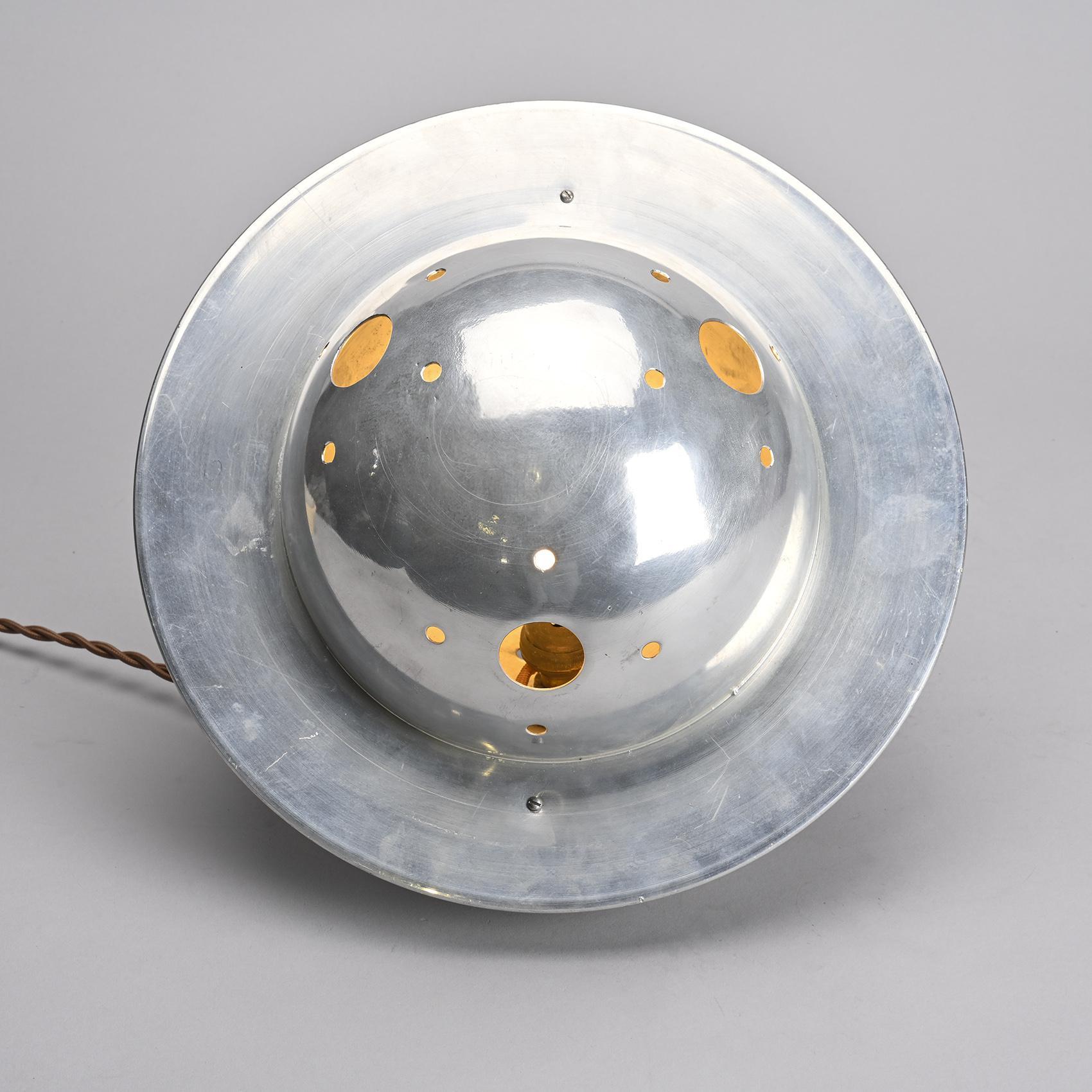 Aluminum Modernist table lamp in aluminum, France, circa 1930 For Sale