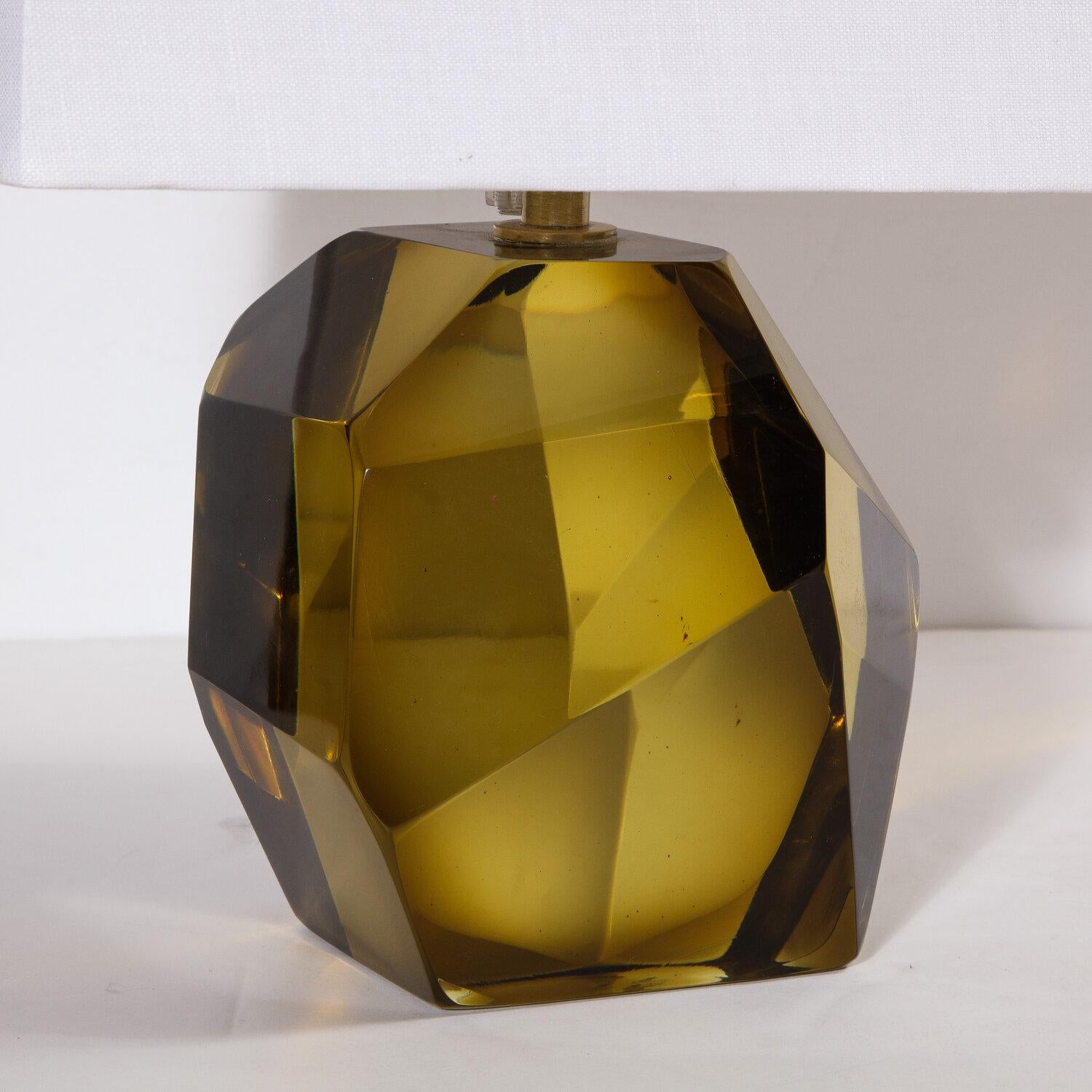 Lámparas de sobremesa modernistas de cristal de Murano soplado ahumado con citrino Siglo XXI y contemporáneo en venta