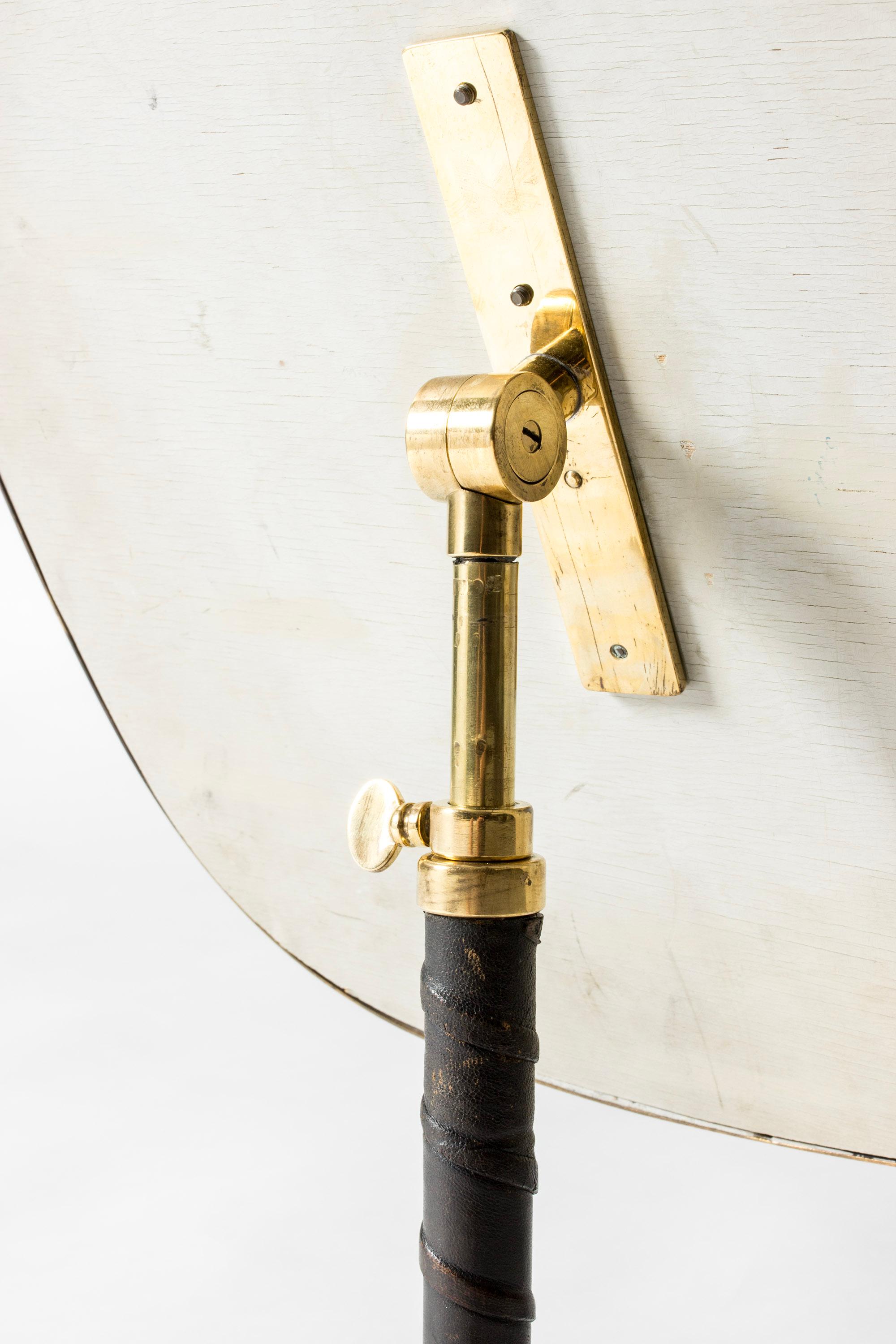 Brass Modernist Table Mirror by David Rosén for Nordiska Kompaniet, Sweden, 1950s