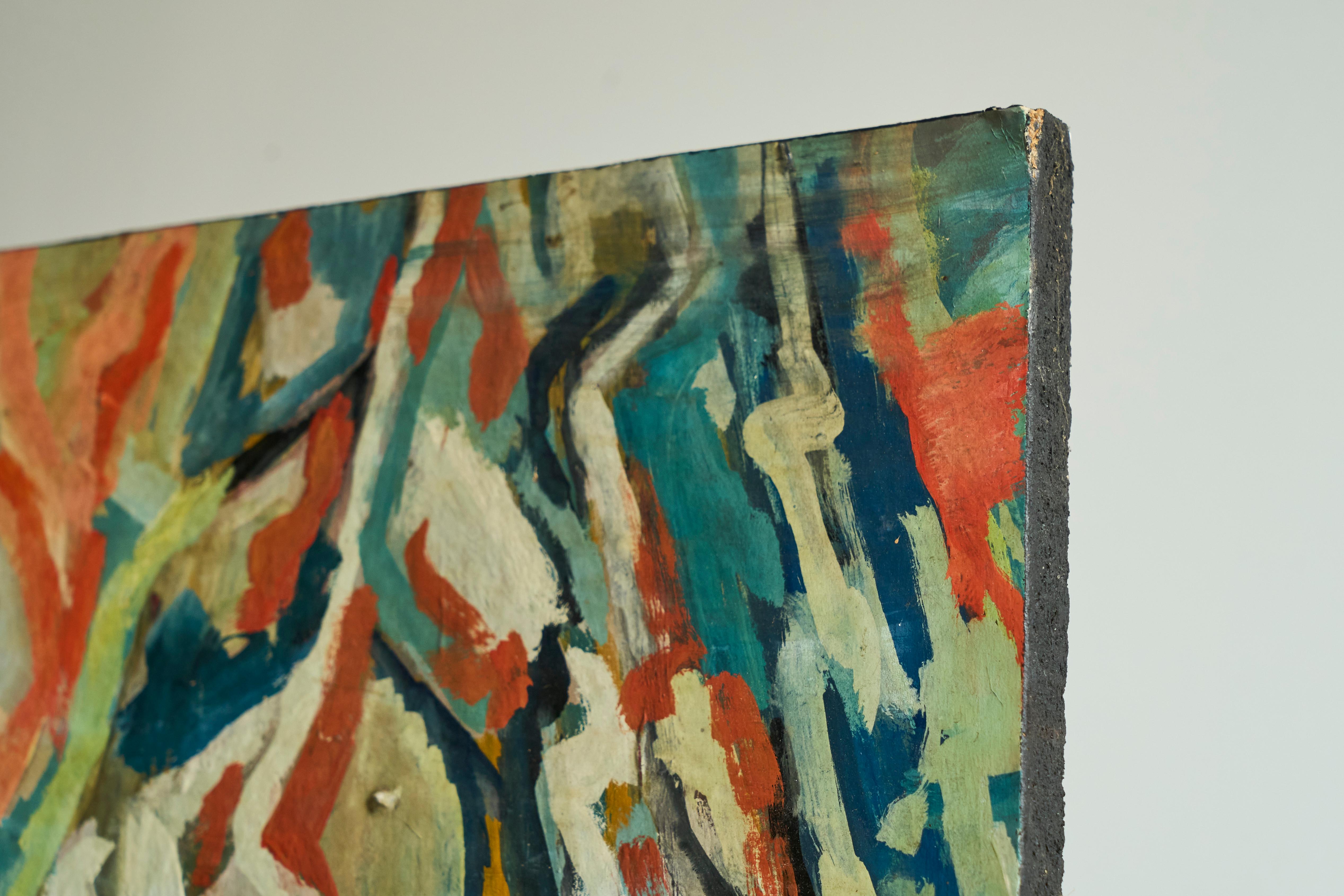 Modernist Table Scene Oil on Board 1960s For Sale 9