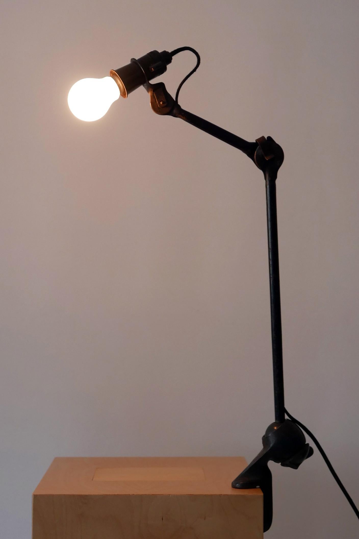 Modernist Task Light or Clamp Table Lamp by Bernard-Albin Gras for Gras, 1920s For Sale 5