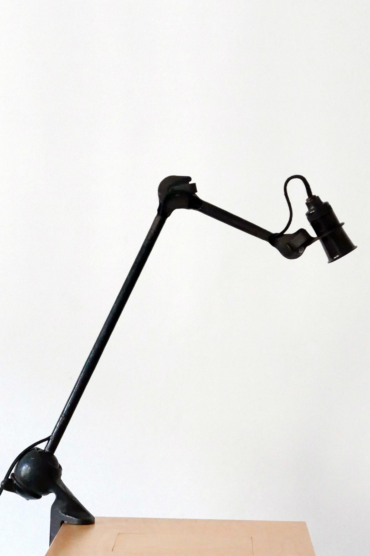 Early 20th Century Modernist Task Light or Clamp Table Lamp by Bernard-Albin Gras for Gras, 1920s For Sale