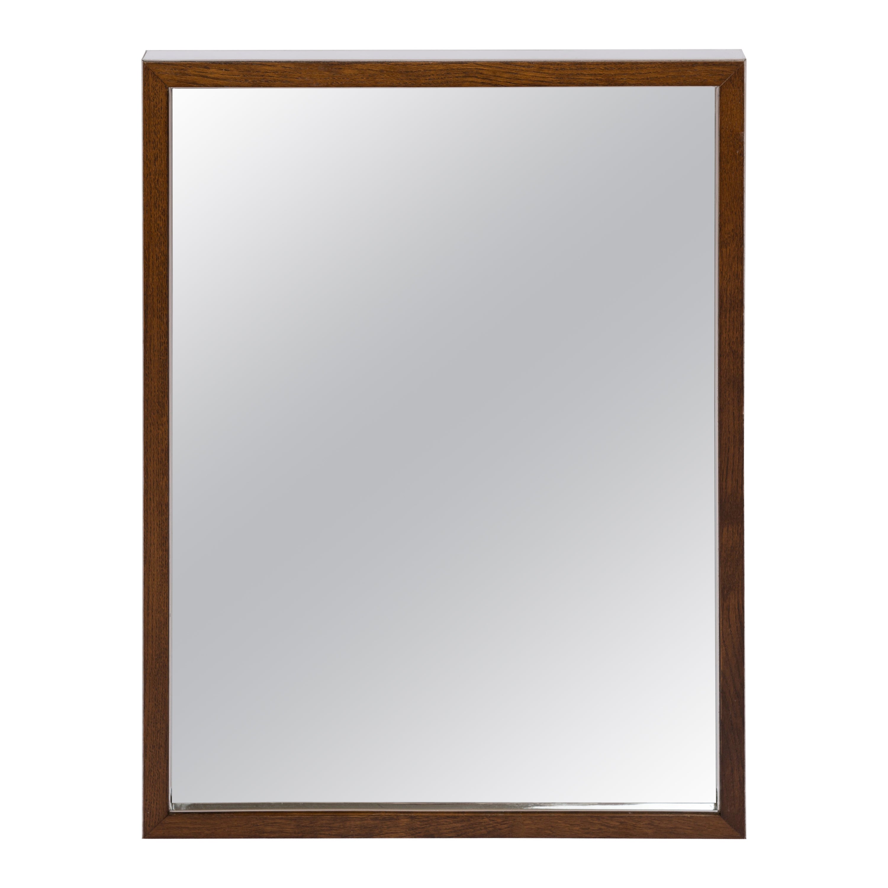 Miroir moderniste en teck et chrome, Italie, années 1970 en vente