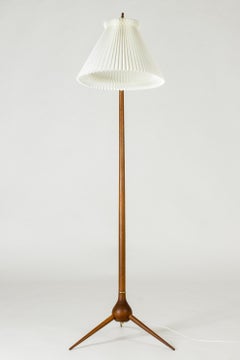 Modernist Teak Floor Lamp "Bridge" by Severin Hansen for Haslev, 1950s