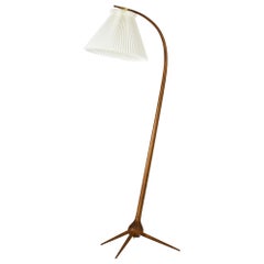 Modernist Teak Floor Lamp "Bridge" by Severin Hansen for Haslev, 1950s