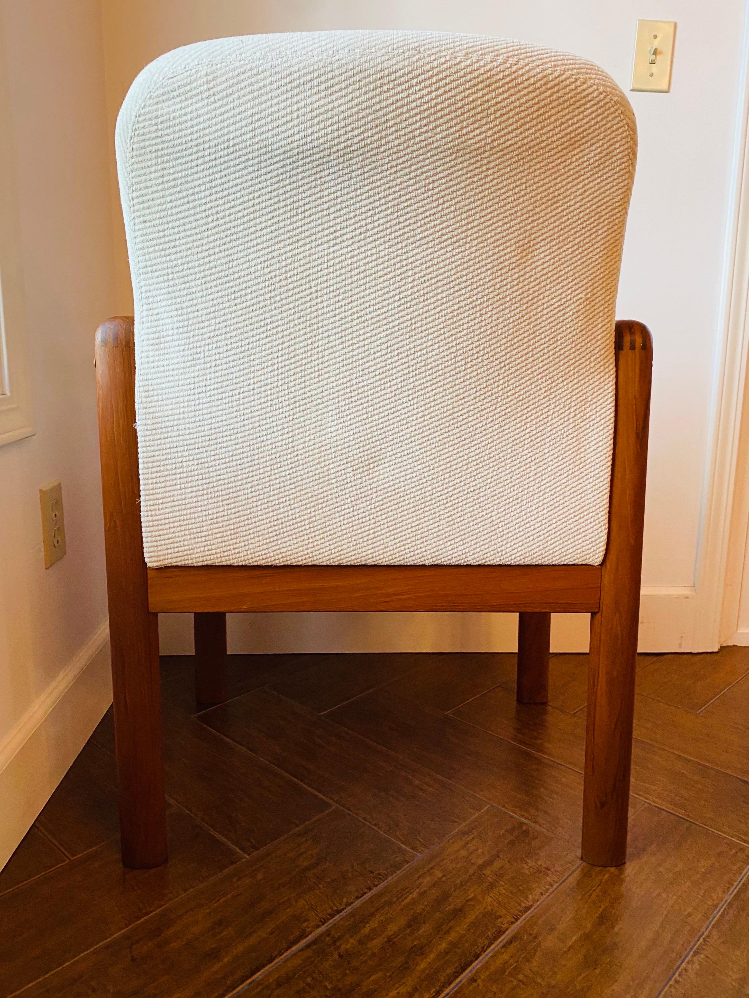 Upholstery Modernist Teak Wood Arm Chair by Benny Linden For Sale